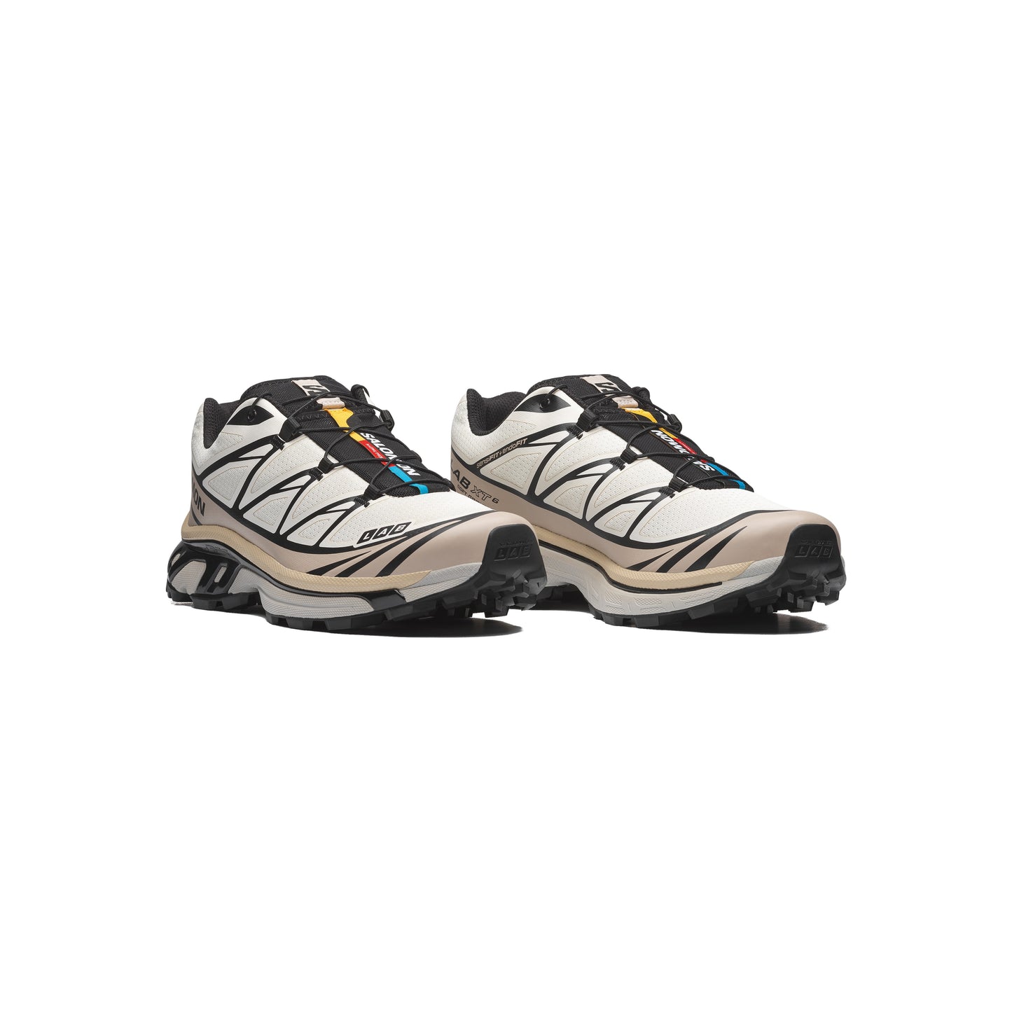 Salomon XT-6 Vanilla Ice Black technical sneaker with breathable mesh upper and layered overlays