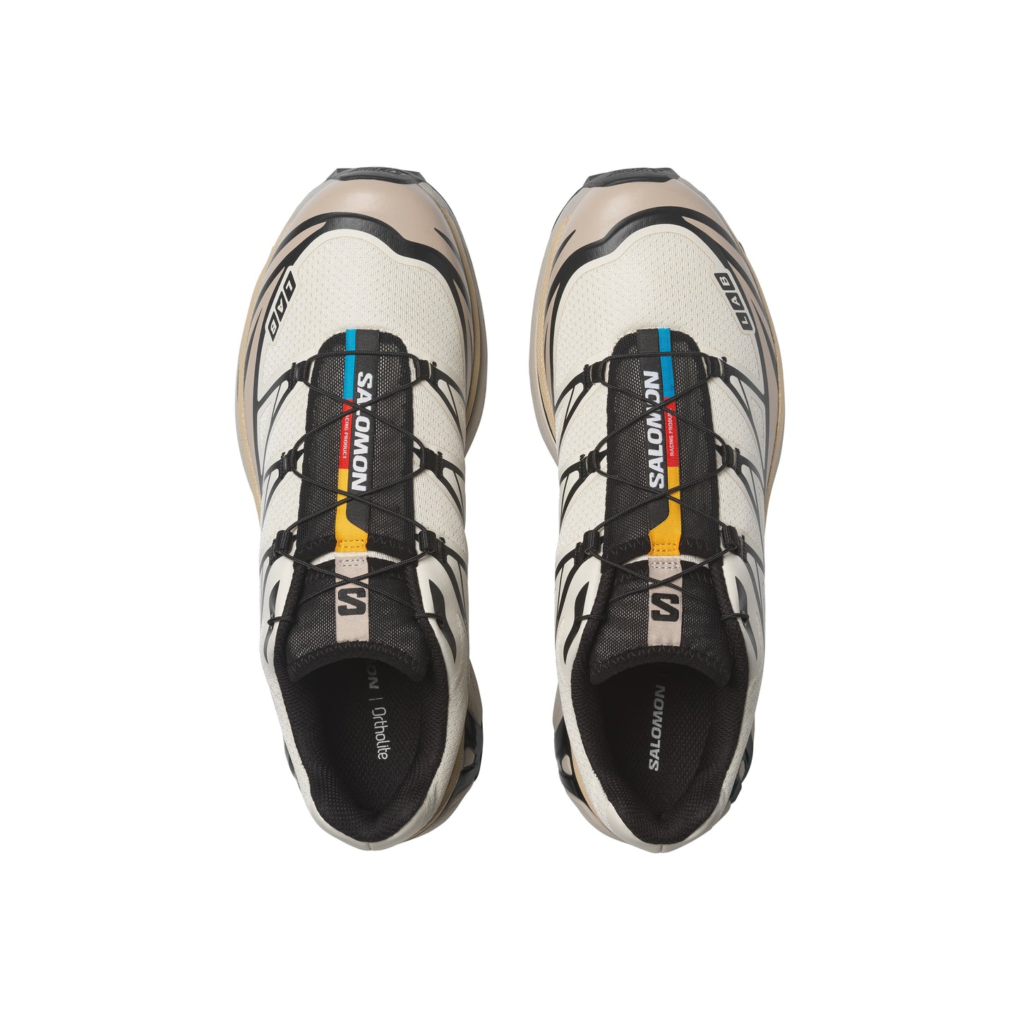 Salomon XT-6 Vanilla Ice Black technical sneaker with breathable mesh upper and layered overlays
