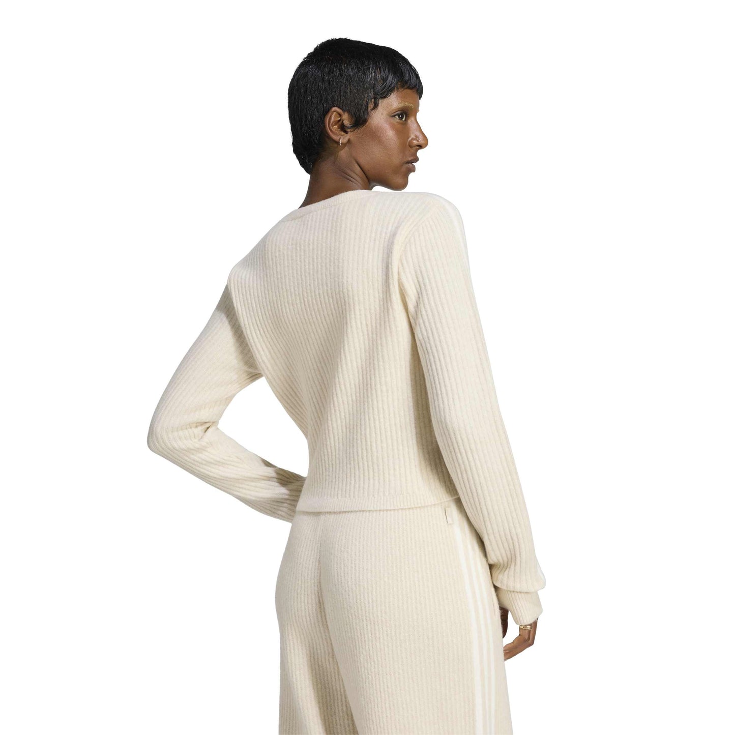 adidas Originals by JENNIE Knit Cardigan 'Clay Brown' (WMNS) – model back view