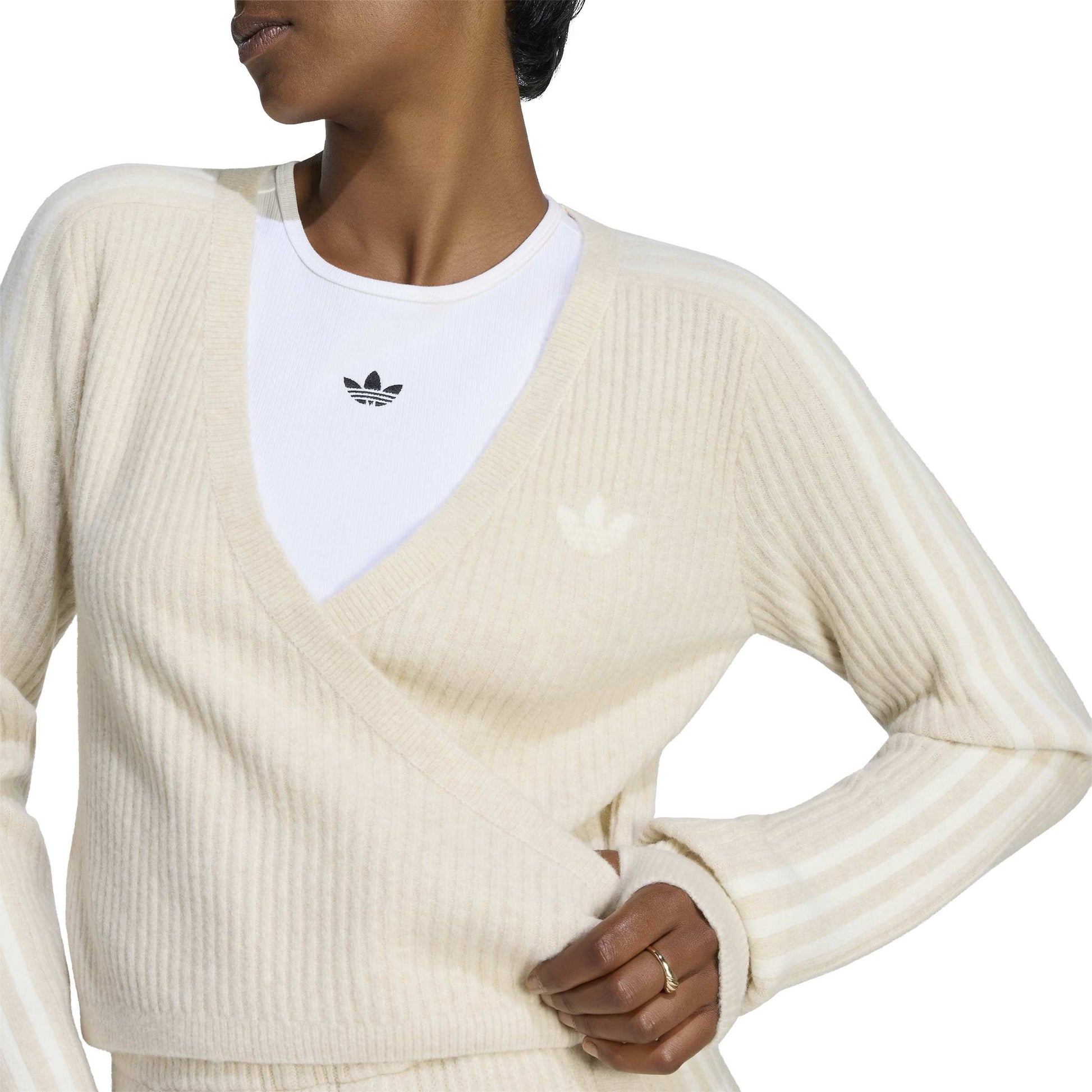 adidas Originals by JENNIE Knit Cardigan 'Clay Brown' (WMNS) – detail view