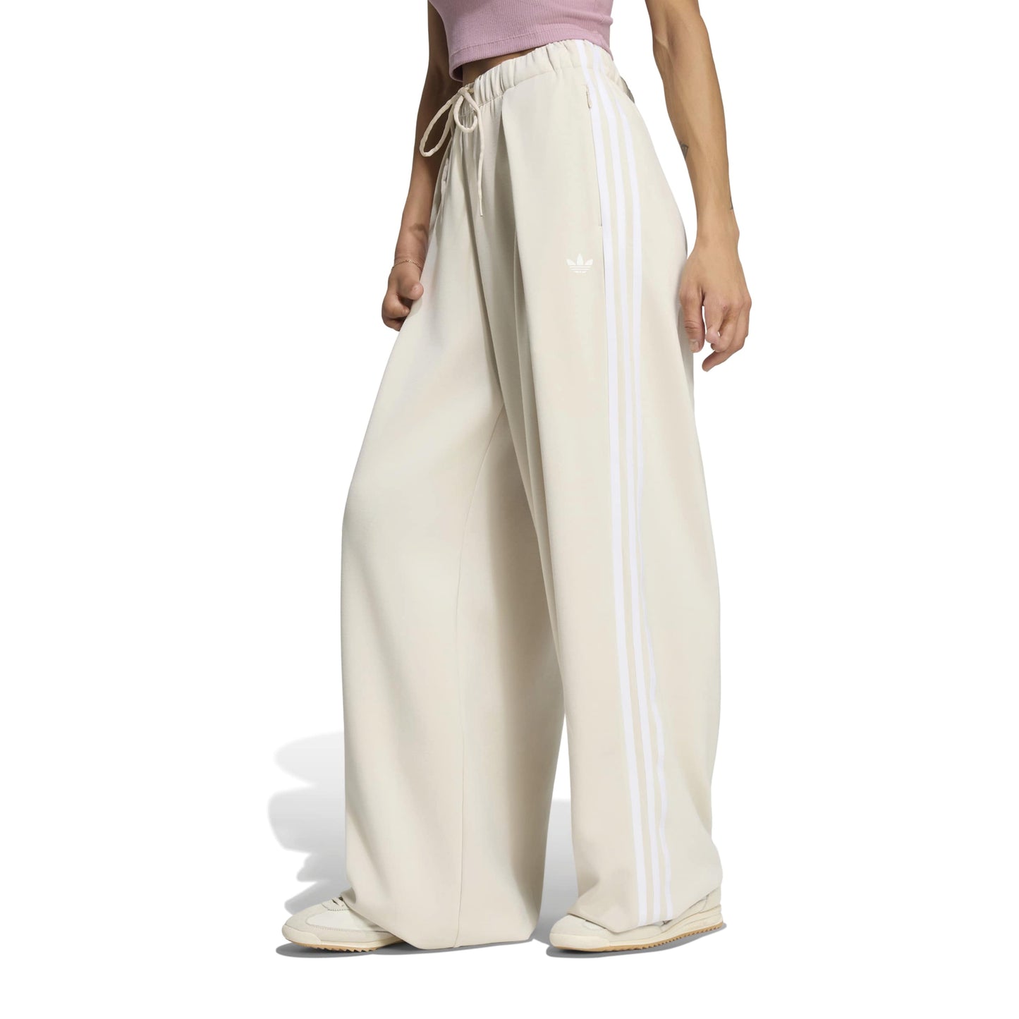 adidas Originals by JENNIE Pleated Track Pants 'Clay Brown' (WMNS) – model front view