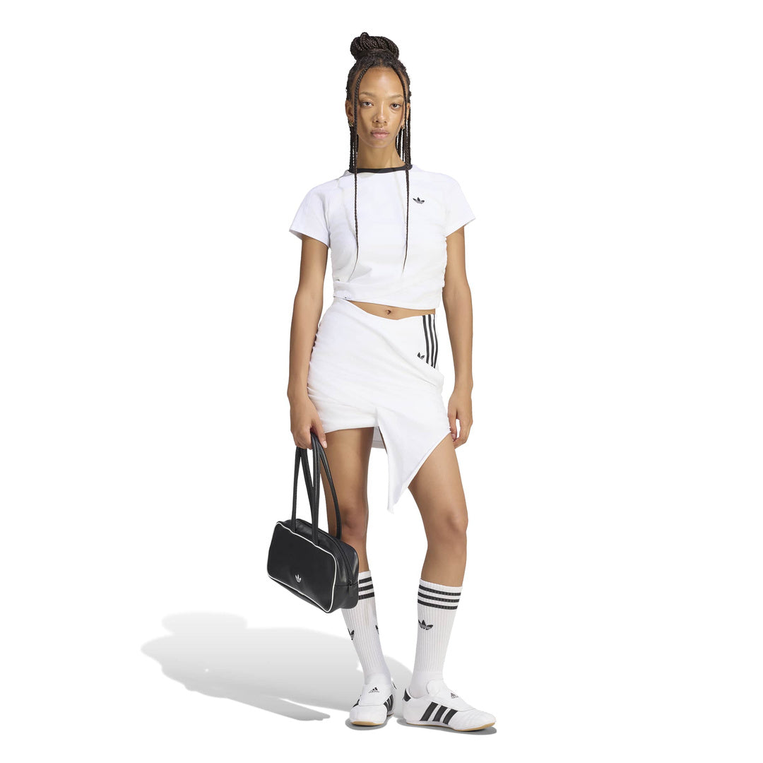 adidas Originals by JENNIE Wrap Skirt 'White' (WMNS) – full model view