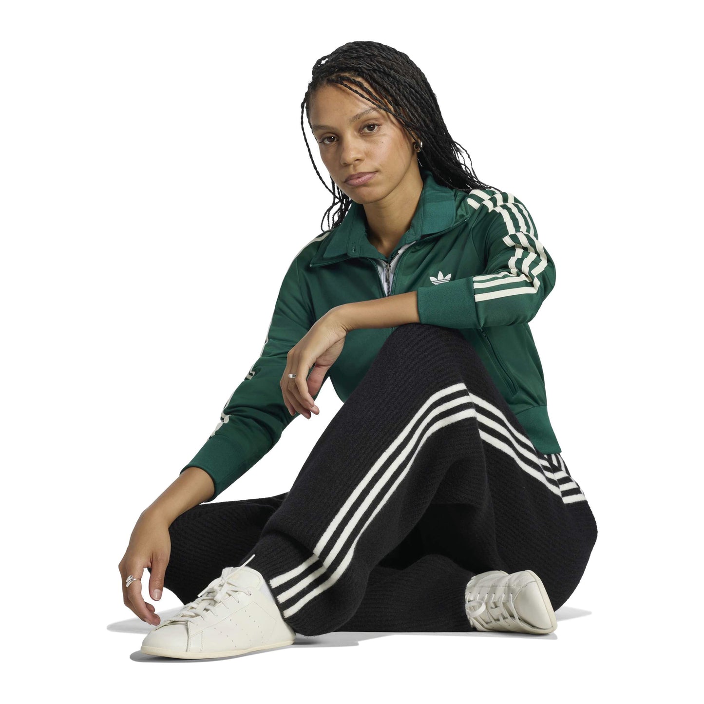 adidas Originals by JENNIE Knit Pants 'Black' (WMNS) – full model view