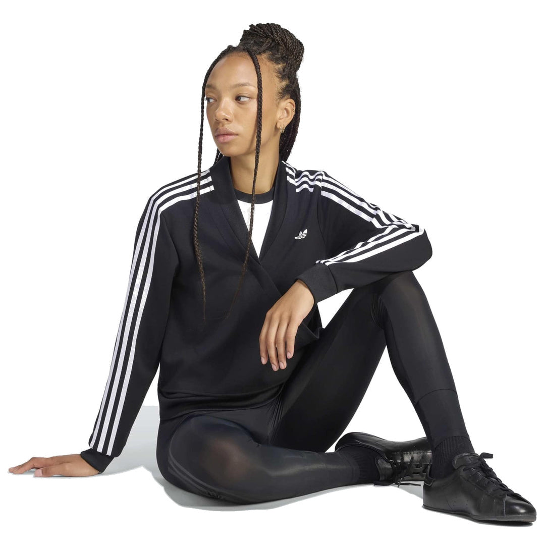 adidas Originals by JENNIE Wrap SST Track Top 'Black' (WMNS) – full model view