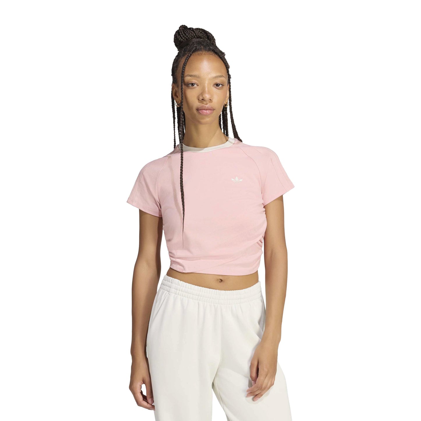 adidas Originals by JENNIE Layer T-Shirt 'Wonder Mauve' (WMNS) – model front view