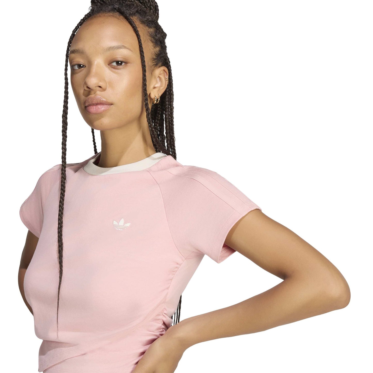 adidas Originals by JENNIE Layer T-Shirt 'Wonder Mauve' (WMNS) – detail view
