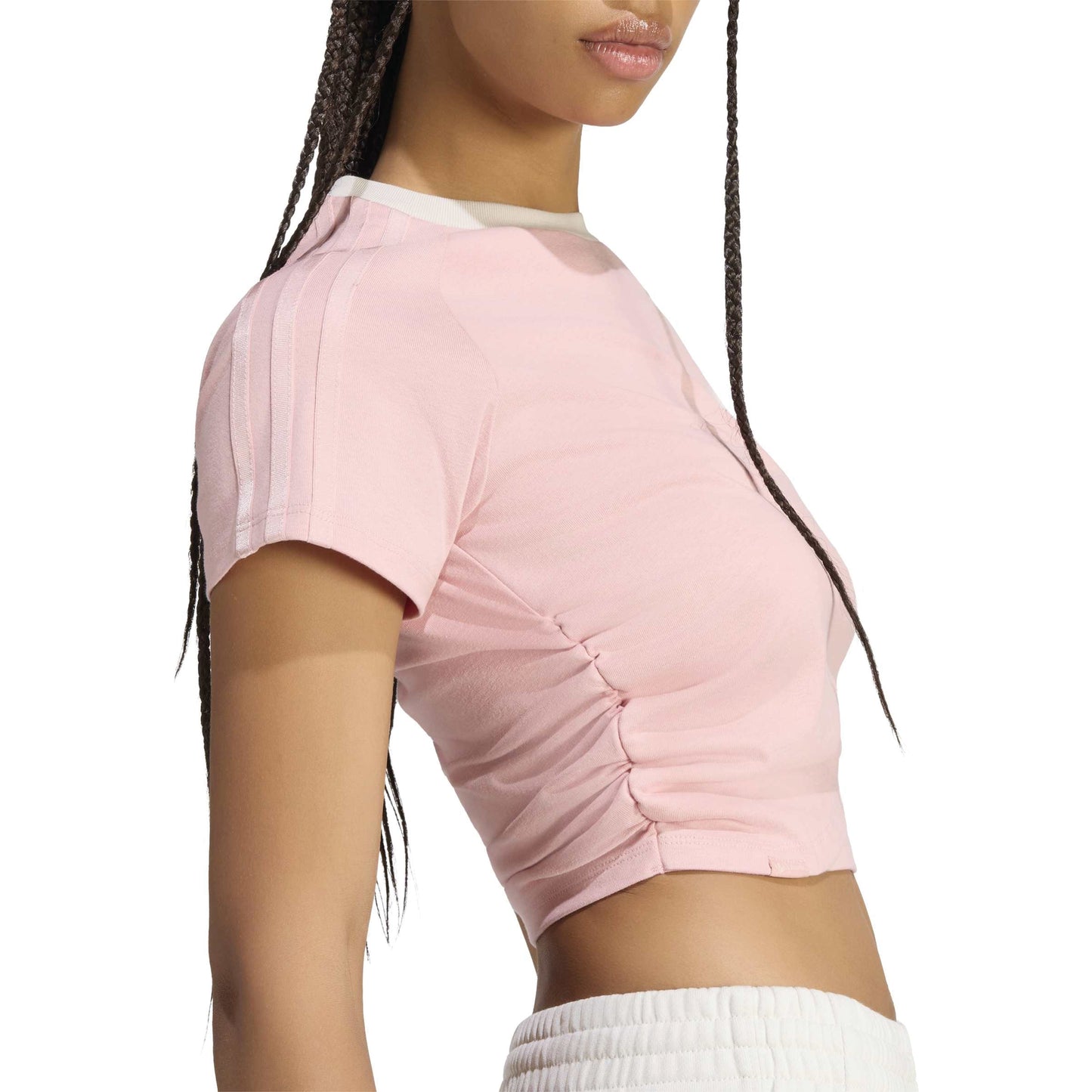adidas Originals by JENNIE Layer T-Shirt 'Wonder Mauve' (WMNS) – close-up detail