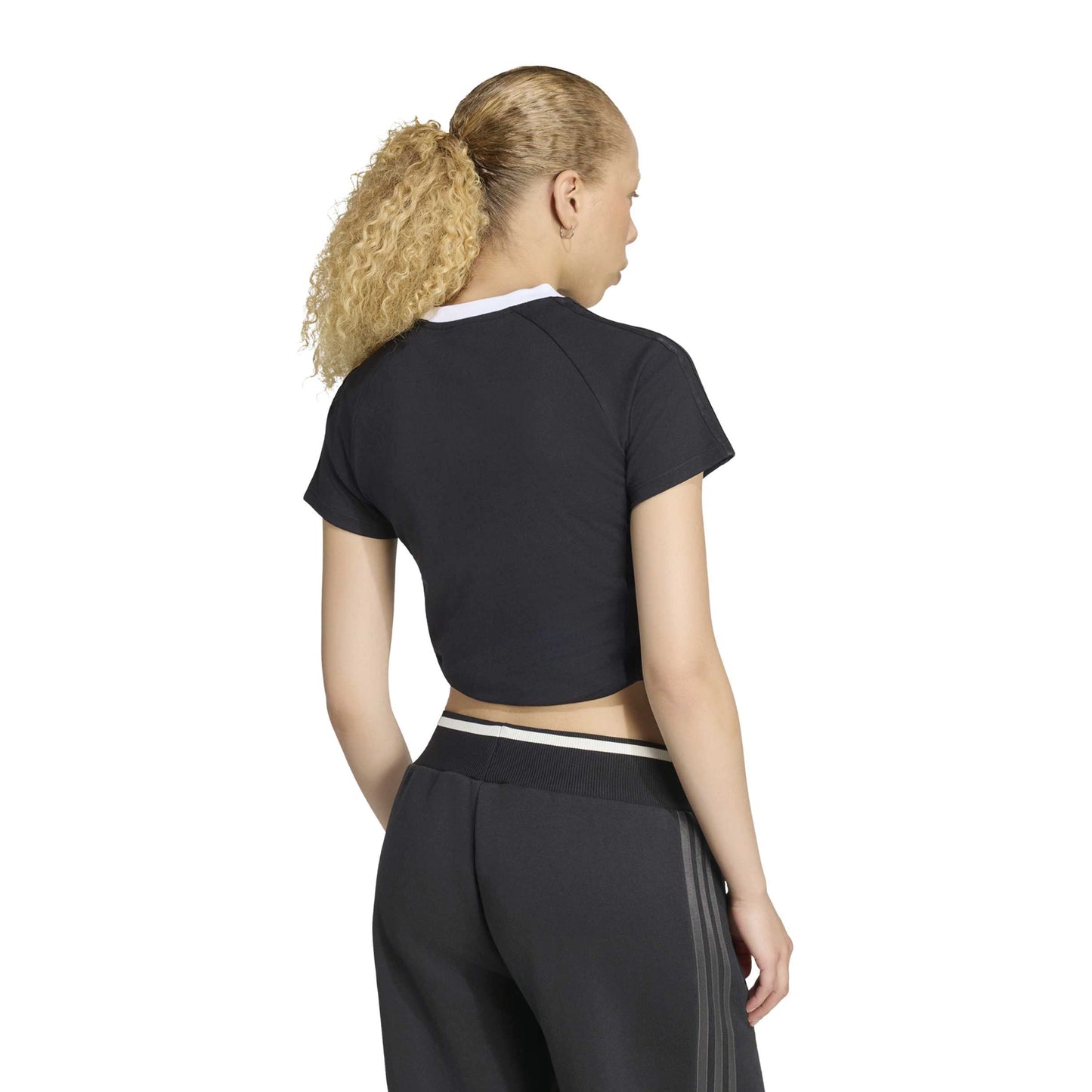 adidas Originals by JENNIE Layer T-Shirt 'Black' (WMNS) – model back view