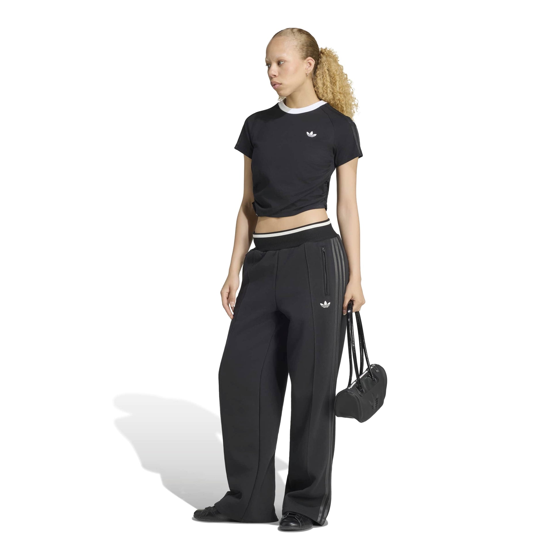 adidas Originals by JENNIE Layer T-Shirt 'Black' (WMNS) – full model view