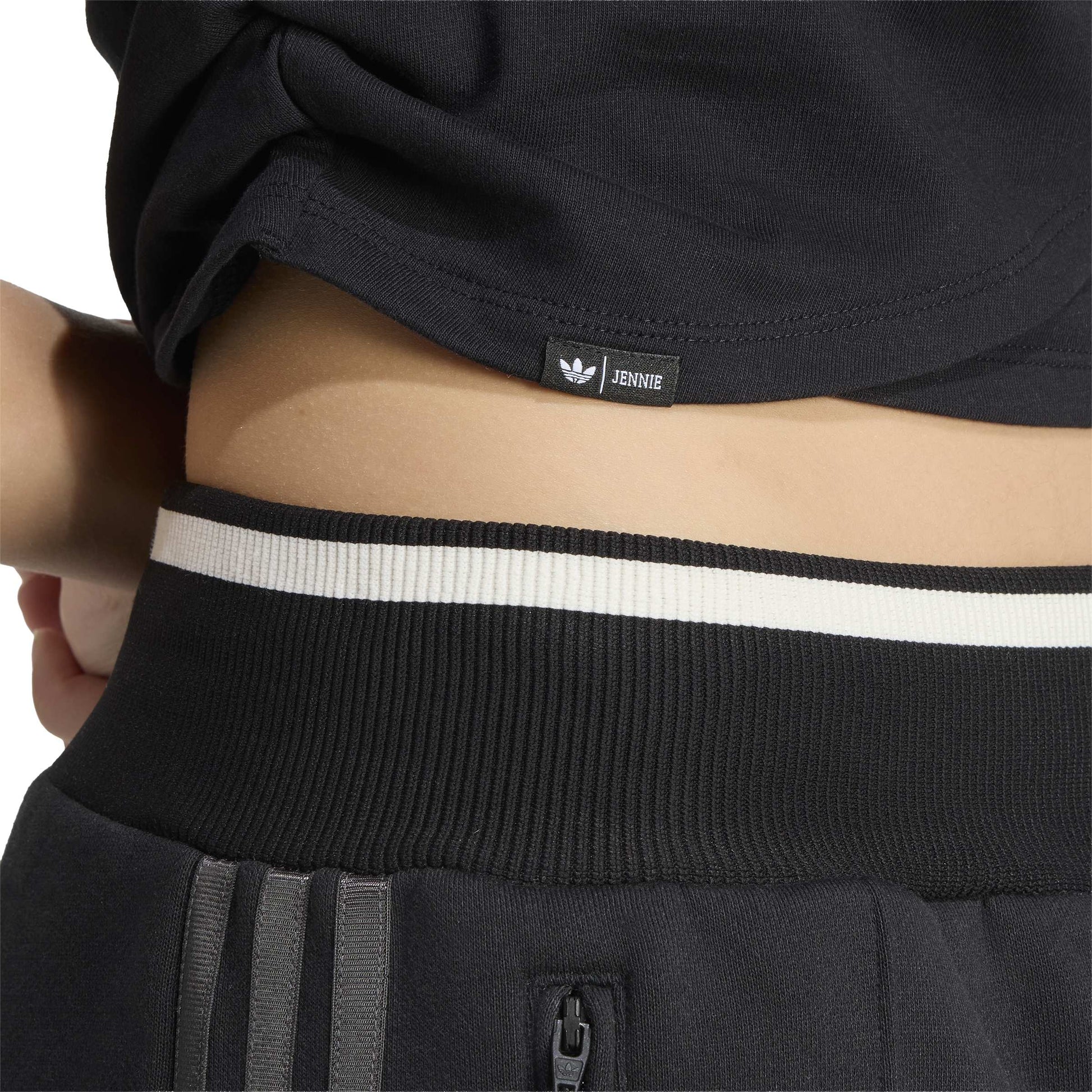 adidas Originals by JENNIE Layer T-Shirt 'Black' (WMNS) – close-up detail