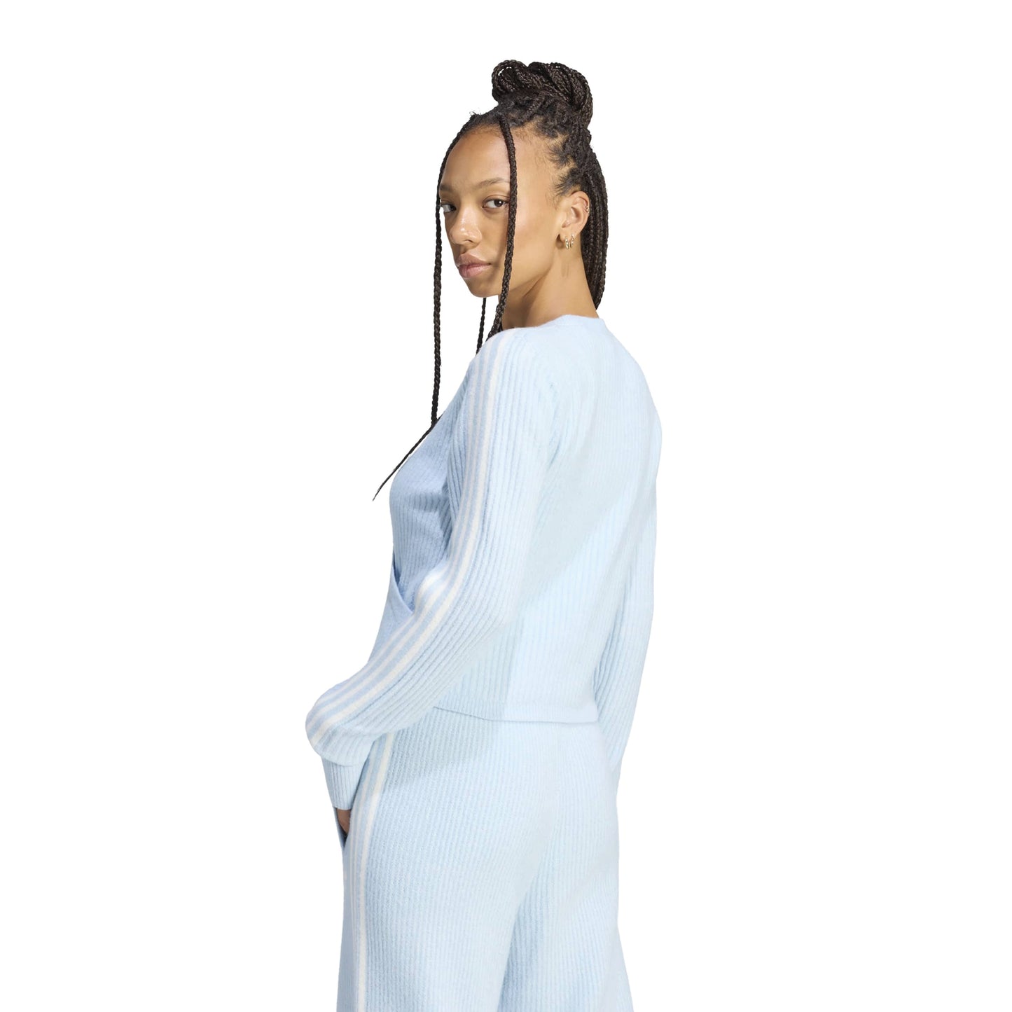 adidas Originals by JENNIE Knit Cardigan 'Wonder Blue' (WMNS) – model back view