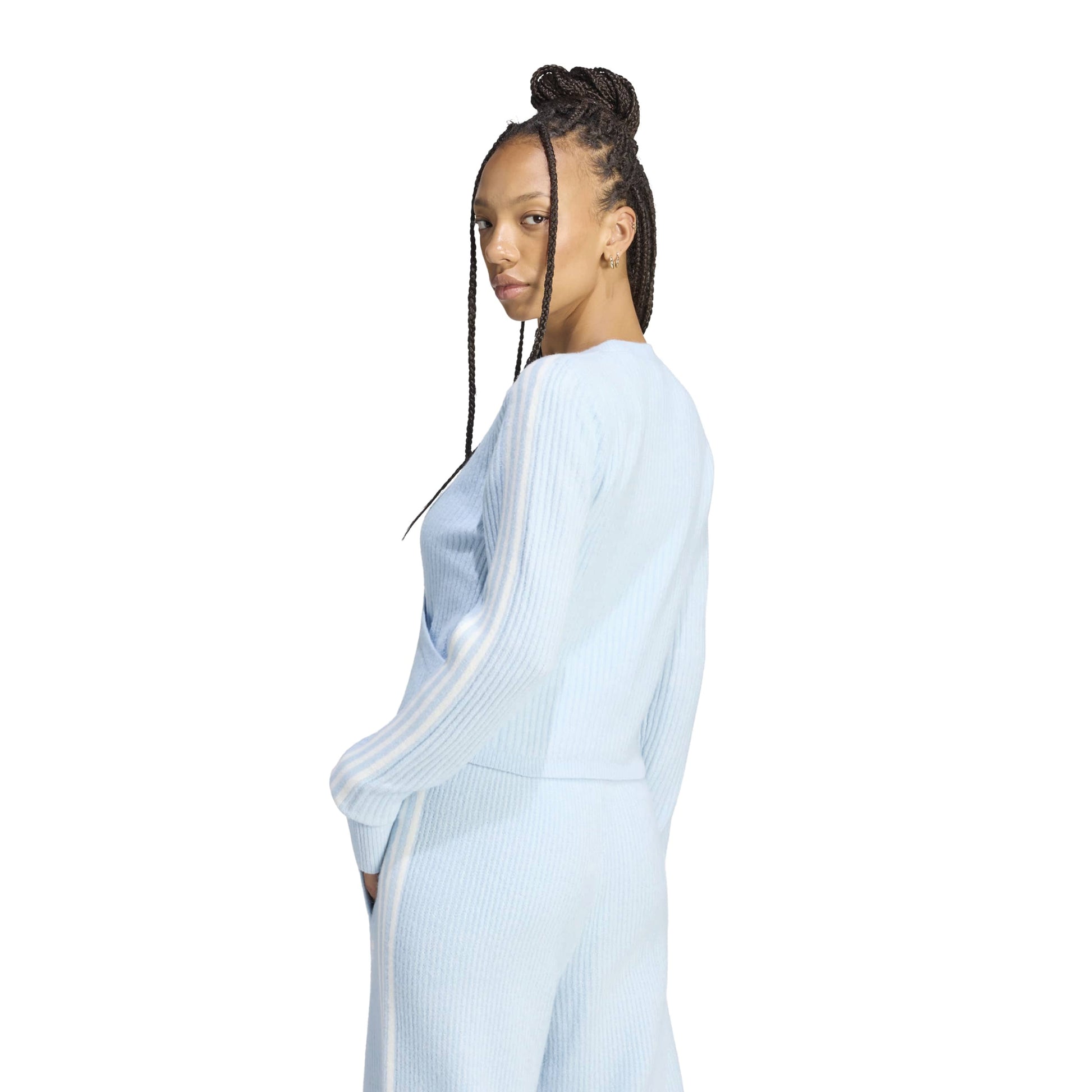 adidas Originals by JENNIE Knit Cardigan 'Wonder Blue' (WMNS) – model back view