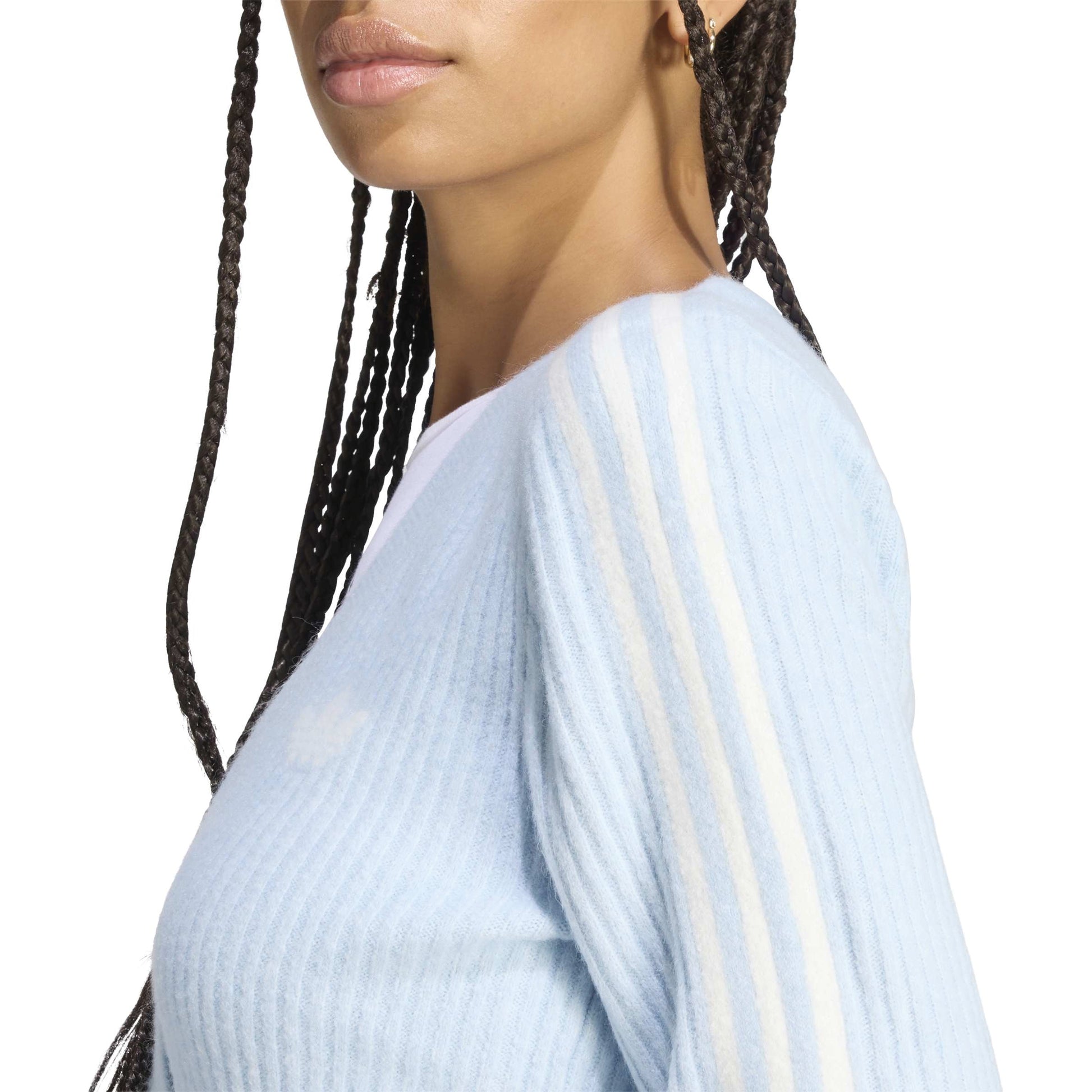 adidas Originals by JENNIE Knit Cardigan 'Wonder Blue' (WMNS) – close-up detail