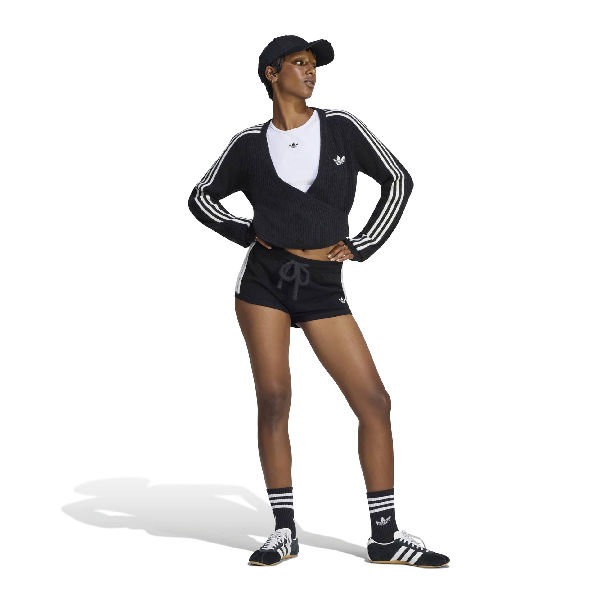 adidas Originals by JENNIE Knit Cardigan 'Black' (WMNS) – full model view