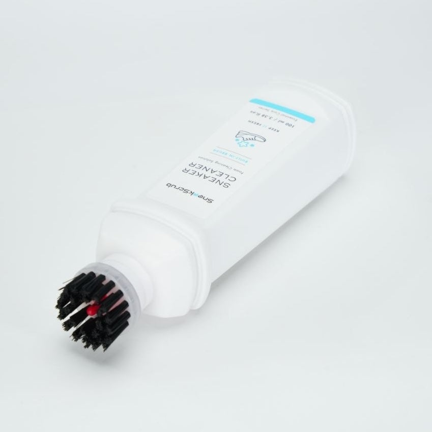 SneakScrub Sneaker Cleaner foam cleaning solution built-in brush sneaker care shoe cleaning product footwear maintenance