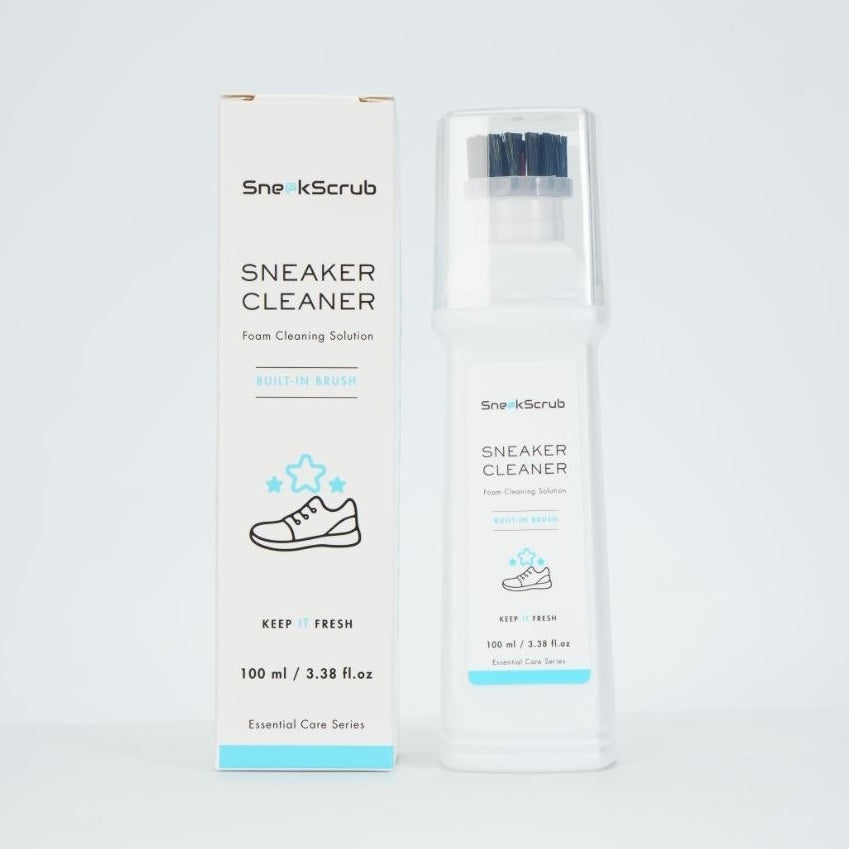 SneakScrub Sneaker Cleaner foam cleaning solution built-in brush sneaker care shoe cleaning product footwear maintenance