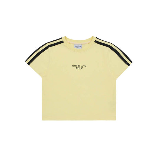 ADLV Basic Logo Track Crop T-Shirt 'Light Yellow'