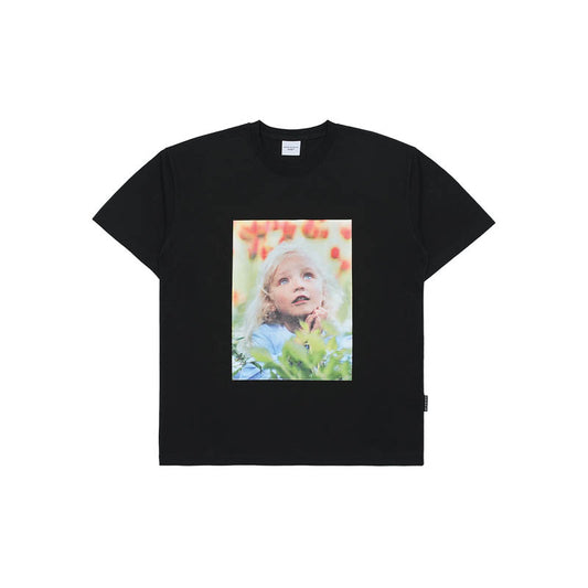 ADLV Baby Face Flower Garden Girl SS T-Shirt 'Black'