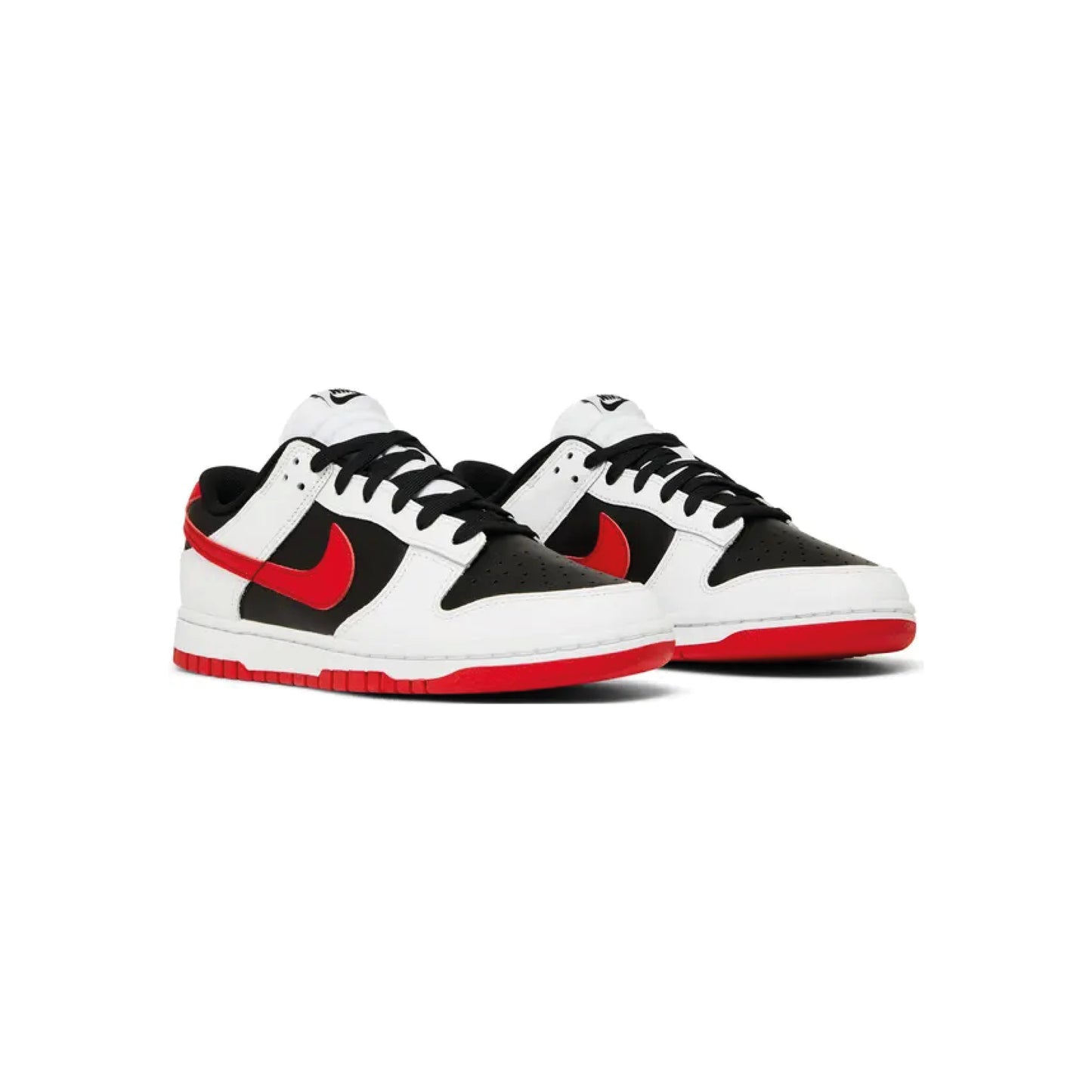 SALE-Dunk Low White Black University Red