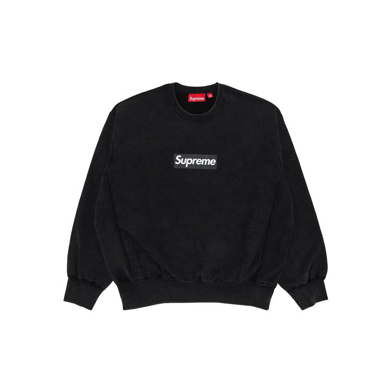 Supreme Washed Box Logo Crewneck Sweatshirt 'Black'