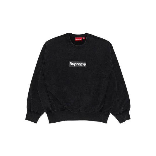 Supreme Washed Box Logo Crewneck Sweatshirt 'Black'