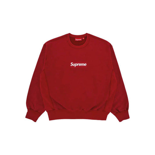 Supreme Washed Box Logo Crewneck Sweatshirt 'Red'