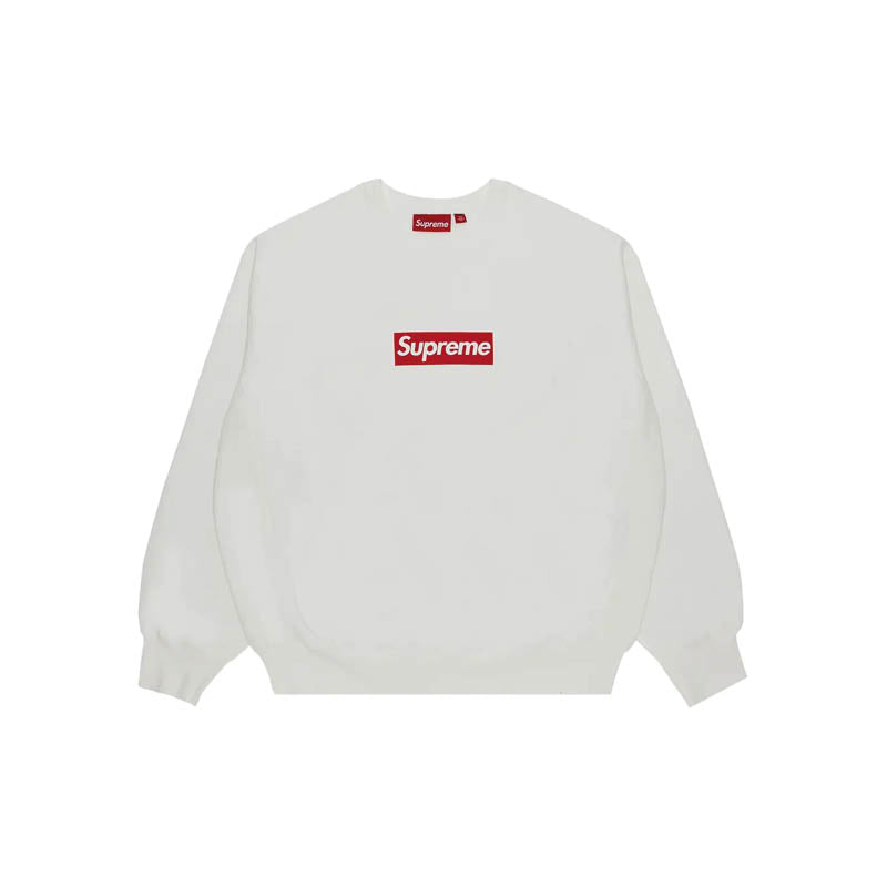 Supreme Washed Box Logo Crewneck Sweatshirt 'White'