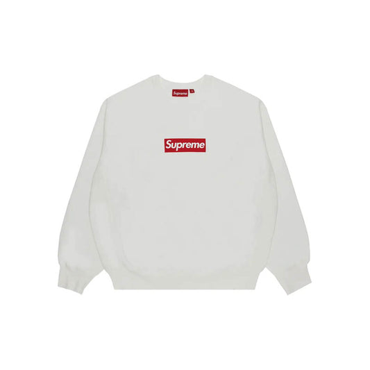 Supreme Washed Box Logo Crewneck Sweatshirt 'White'