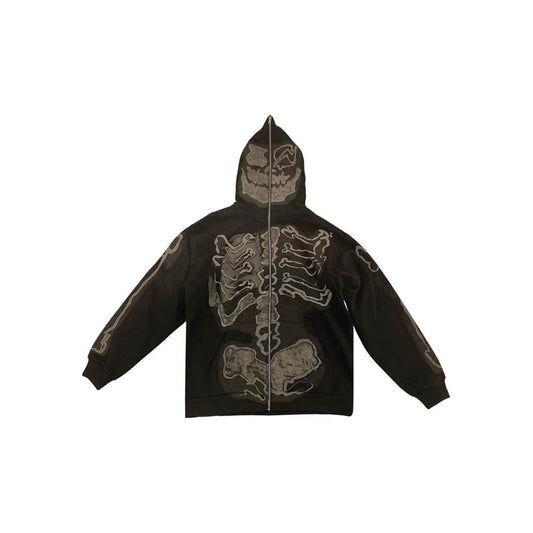 Travis Scott Cactus Jack x Fragment Skeleton Graffiti Full Zip Hoodie Redux 'Black'