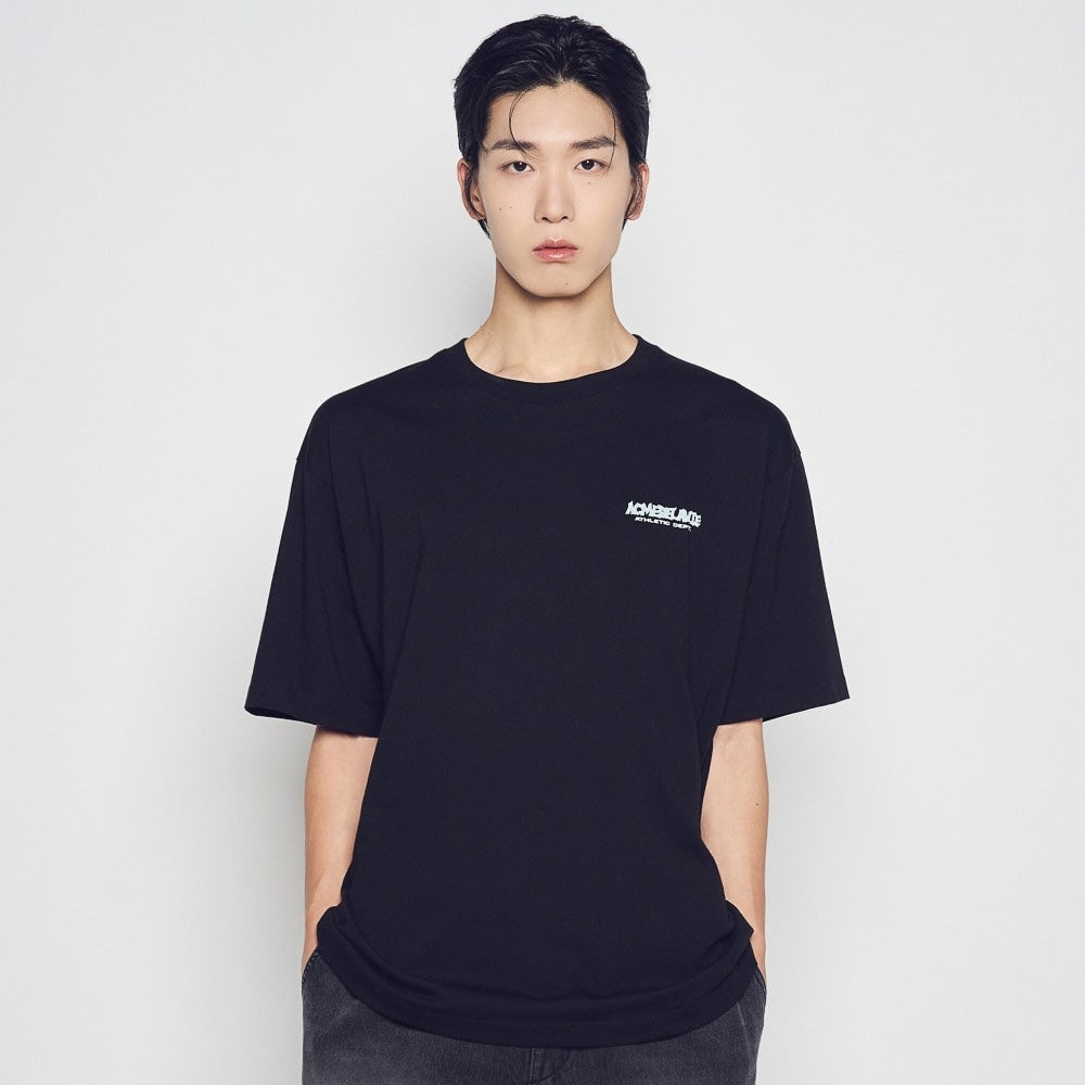 ADLV Round Walking AC Bear SS T-Shirt Black oversized graphic tee colorful bear print casual streetwear top