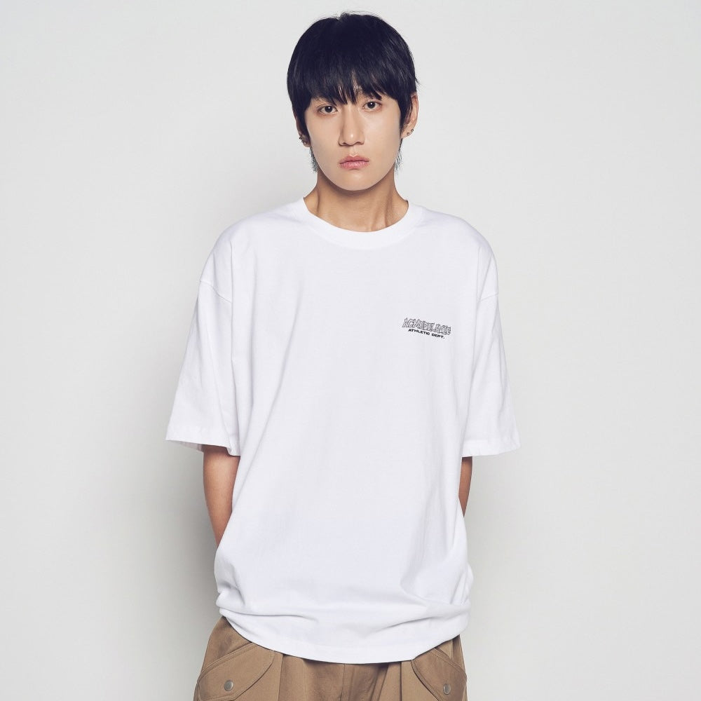 ADLV Round Walking AC Bear SS T-Shirt White oversized graphic tee colorful bear print casual streetwear top