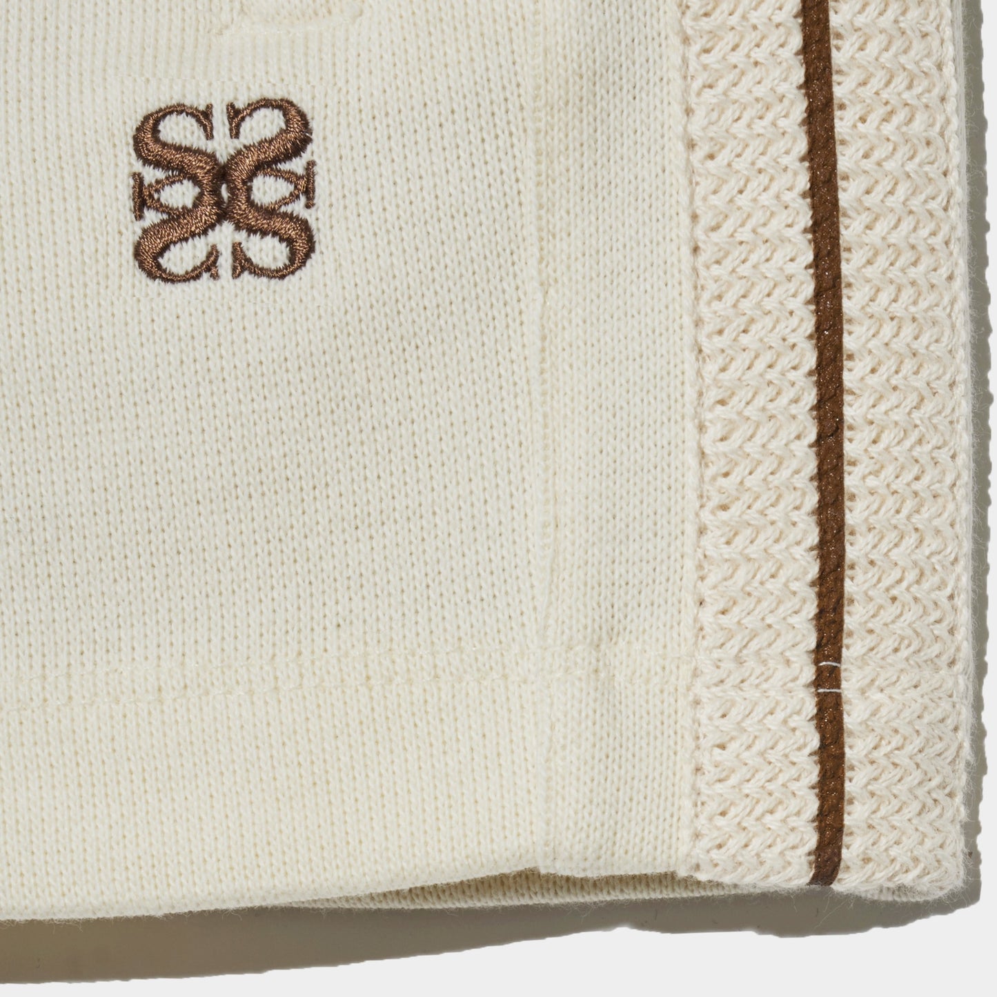 SATUR Lawton All Day Track Shorts Cream womens lightweight shorts elastic waistband side pockets embroidered logo casual apparel