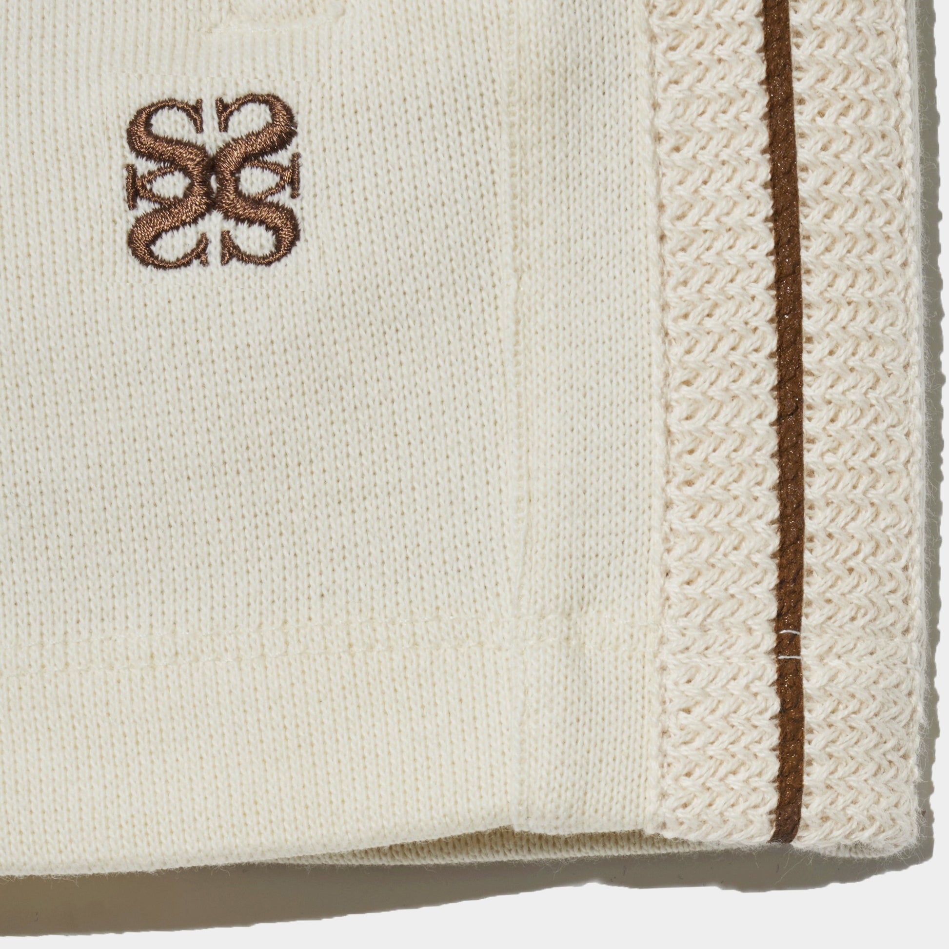 SATUR Lawton All Day Track Shorts Cream womens lightweight shorts elastic waistband side pockets embroidered logo casual apparel
