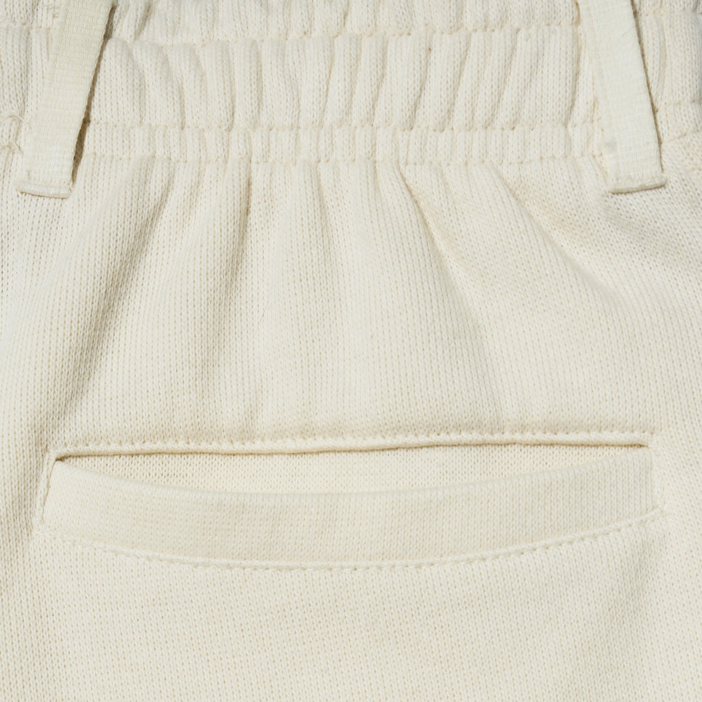SATUR Lawton All Day Track Shorts Cream womens lightweight shorts elastic waistband side pockets embroidered logo casual apparel