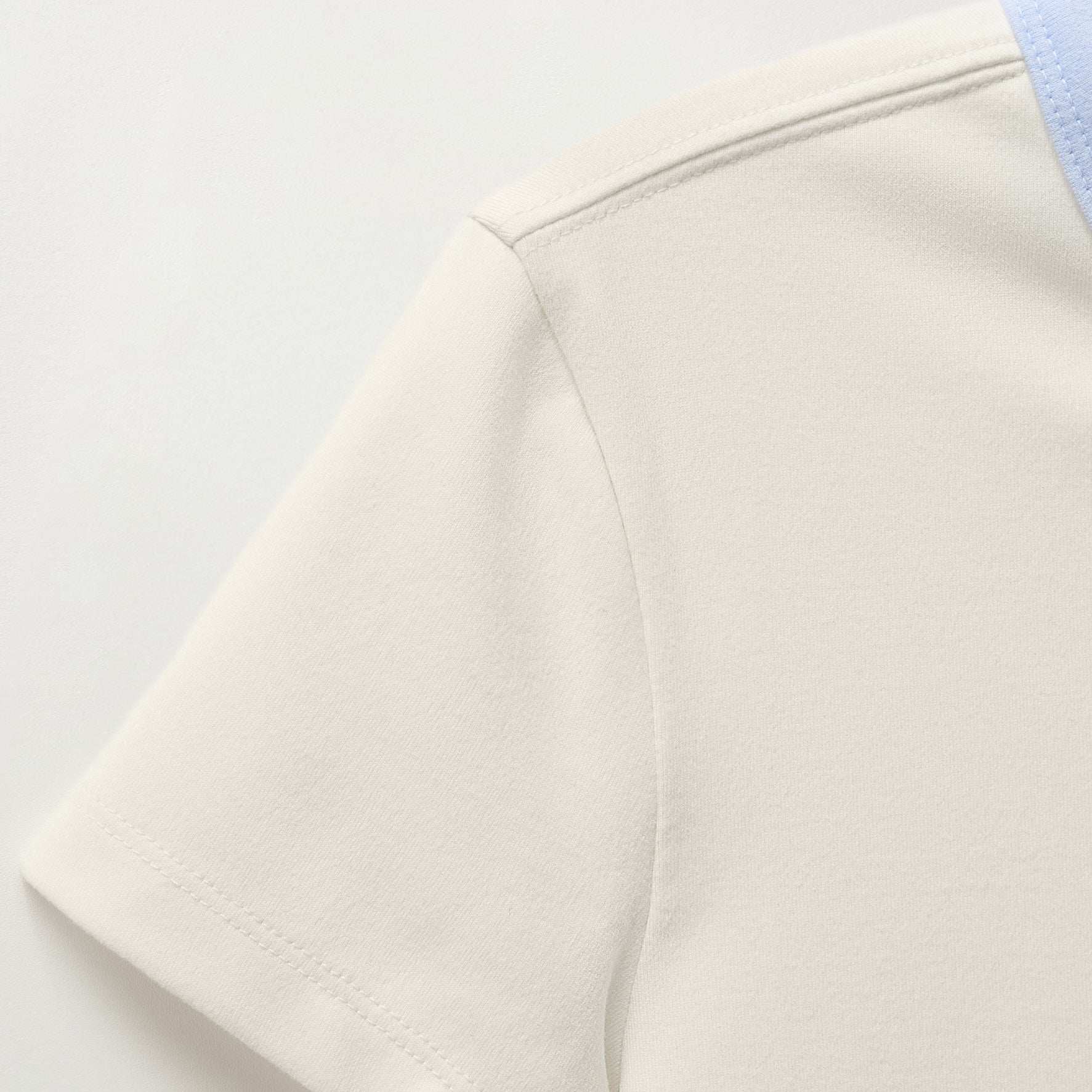 SATUR Apero Slim Cropped Fit Ringer T Shirt Cream womens cotton cropped tee contrast collar embroidered logo casual apparel