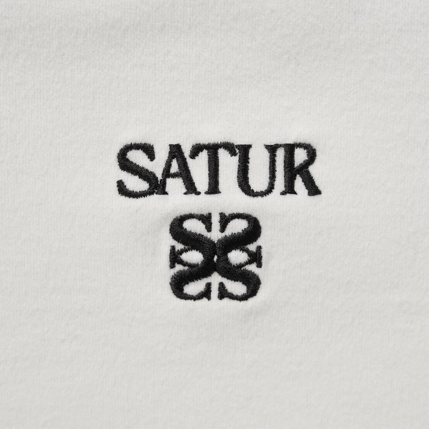 SATUR Apero Slim Cropped Fit Ringer T Shirt White womens cotton cropped tee contrast collar embroidered logo casual apparel