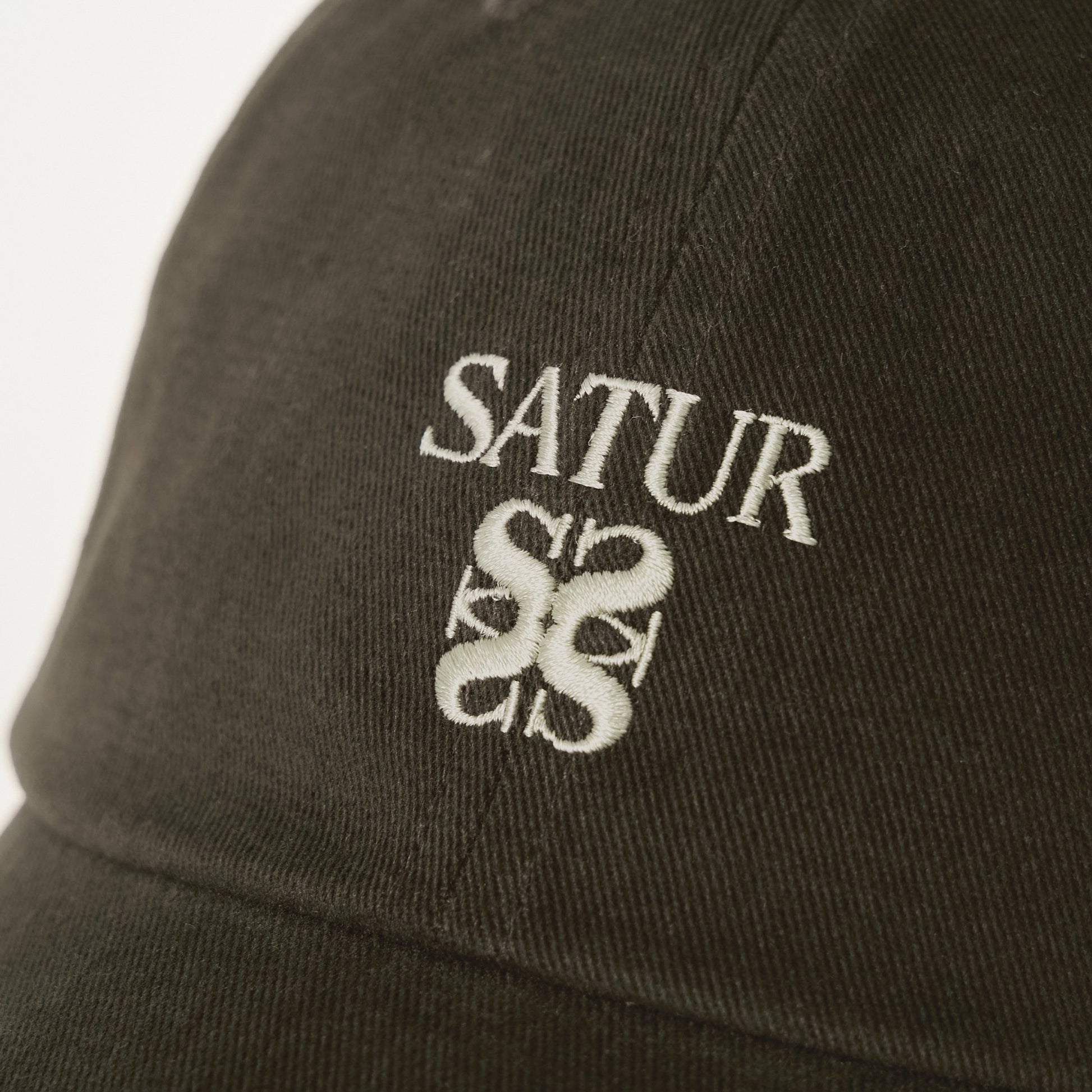 SATUR Loren Classic Ball Cap Brown cotton baseball cap embroidered logo curved brim casual headwear