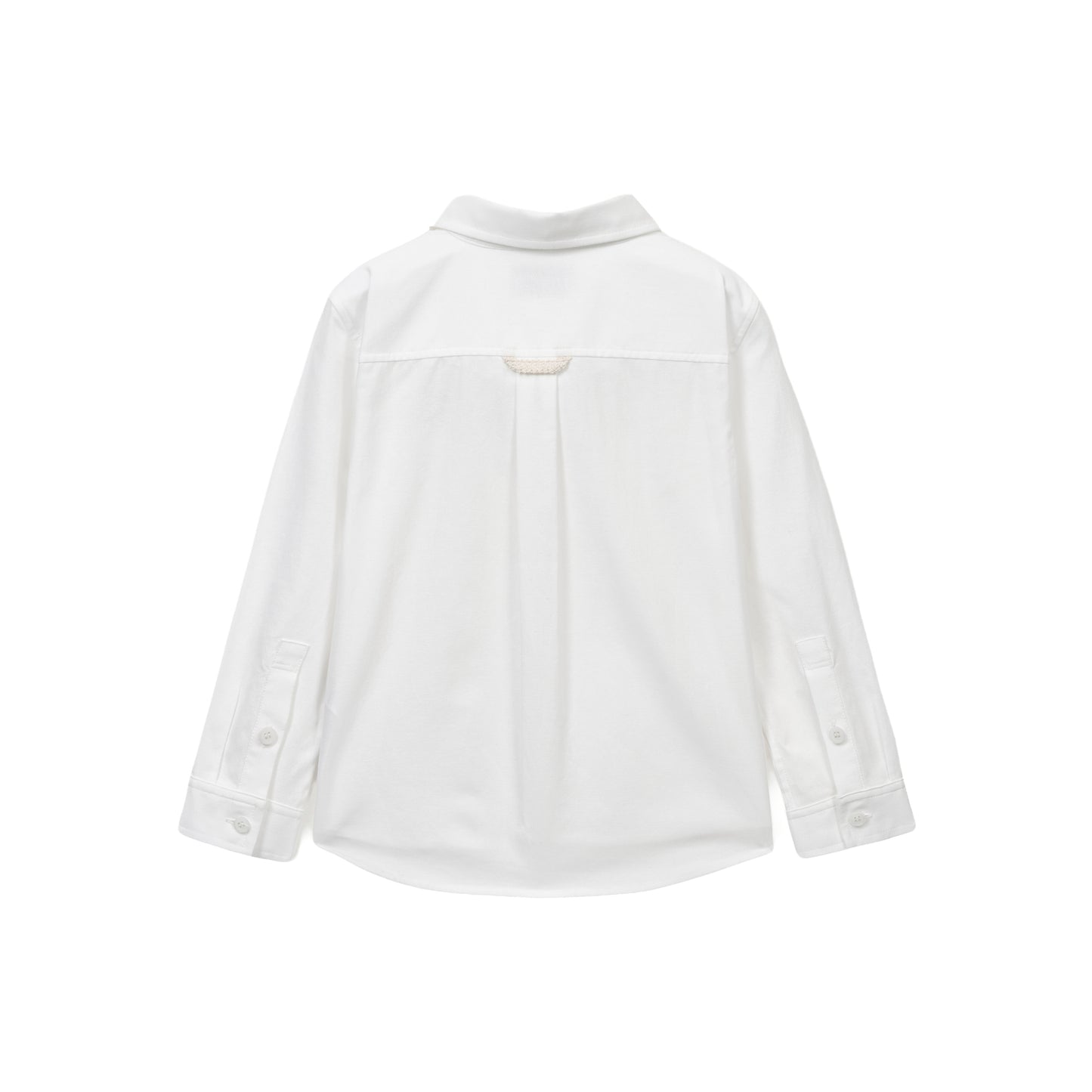 SATUR Loren Oxford Shirt White kids cotton oxford button up shirt embroidered logo casual apparel