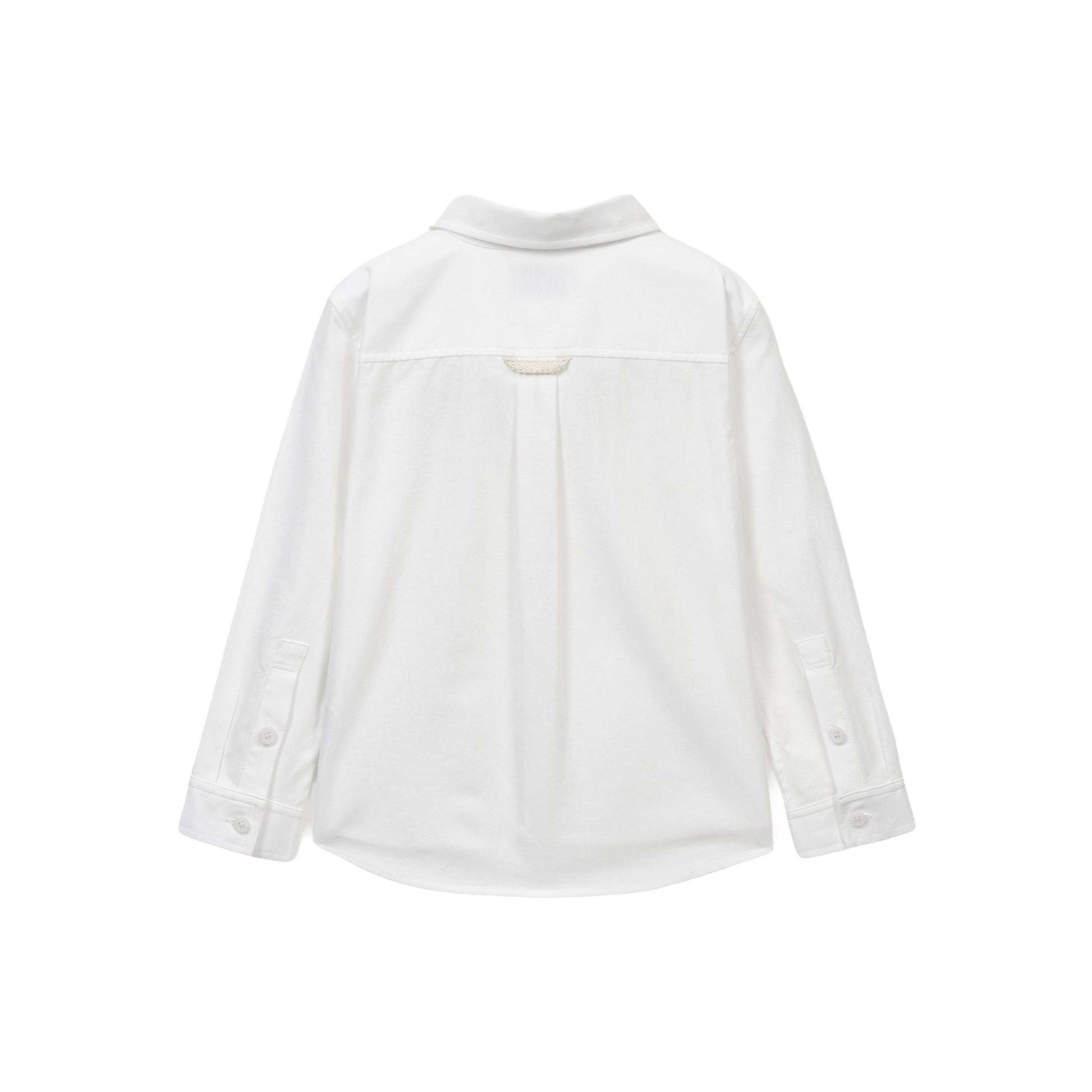 SATUR Loren Oxford Shirt White kids cotton oxford button up shirt embroidered logo casual apparel