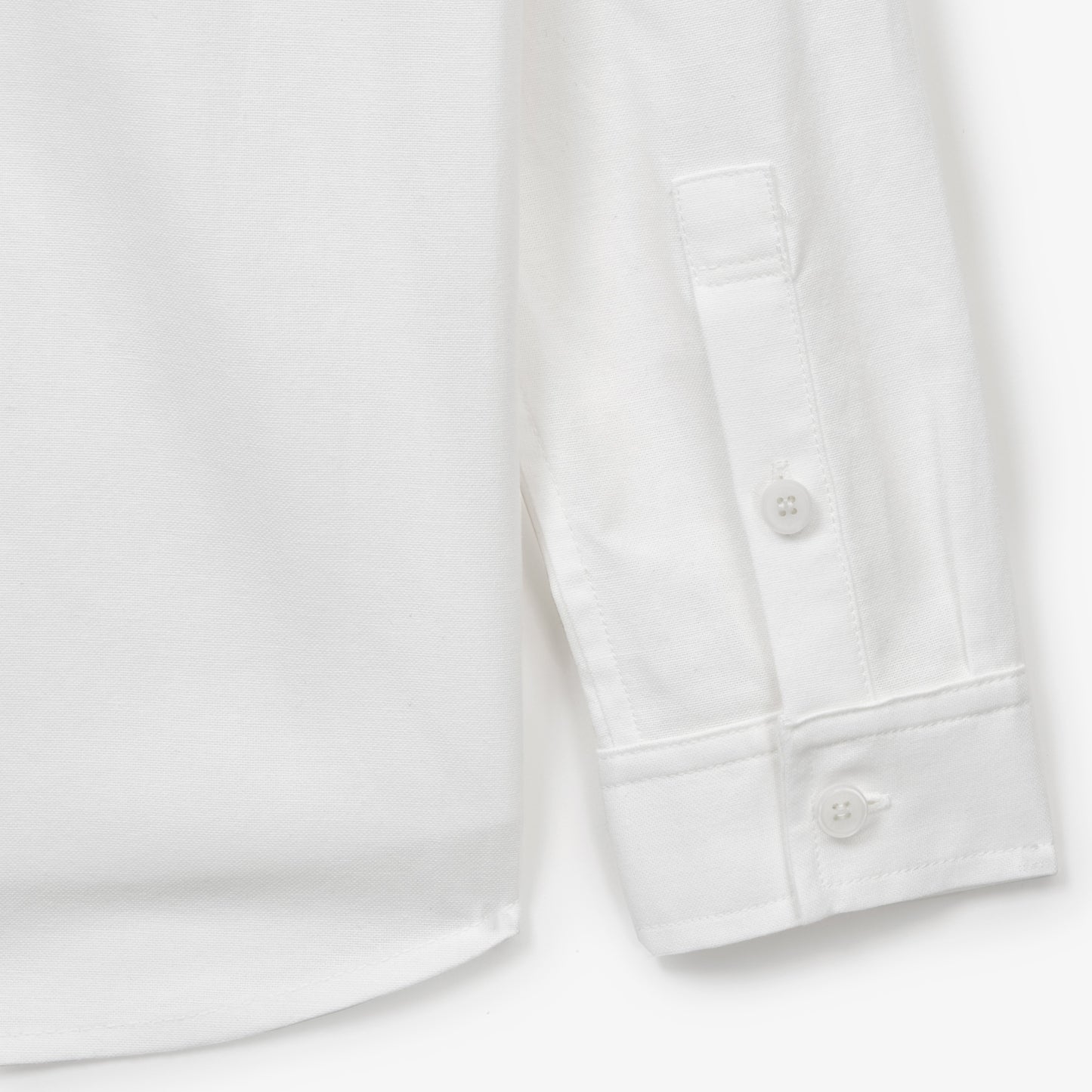 SATUR Loren Oxford Shirt White kids cotton oxford button up shirt embroidered logo casual apparel