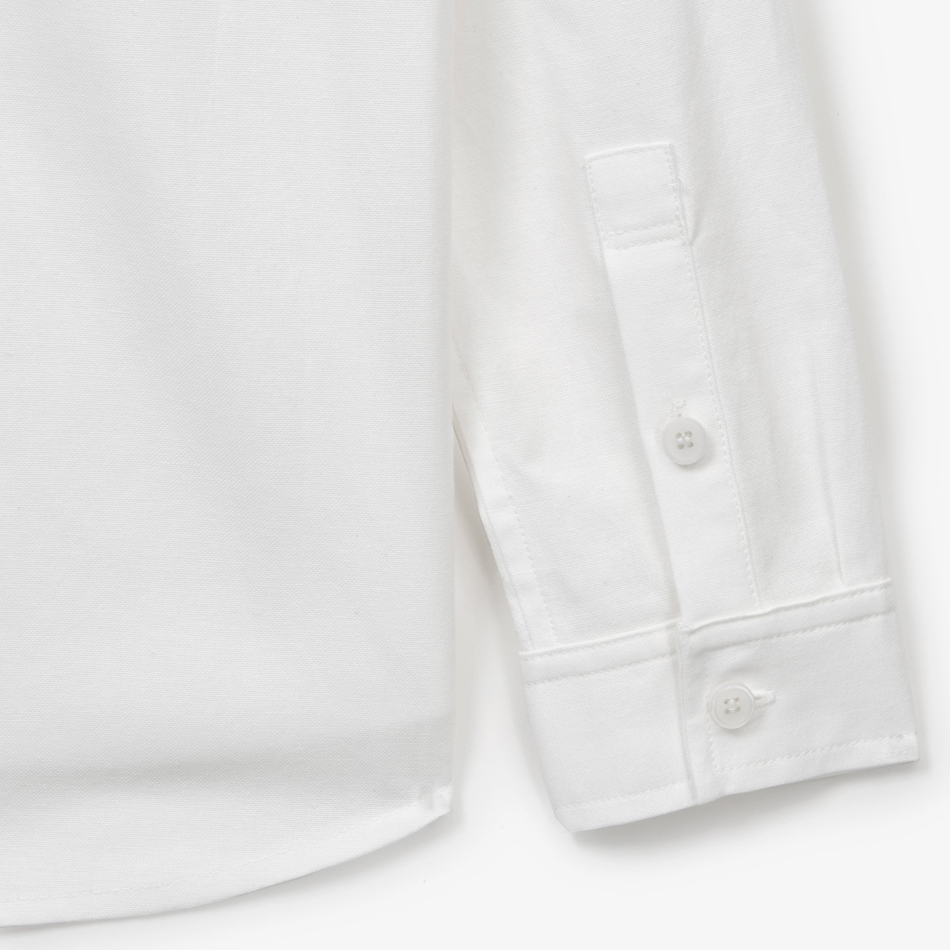 SATUR Loren Oxford Shirt White kids cotton oxford button up shirt embroidered logo casual apparel