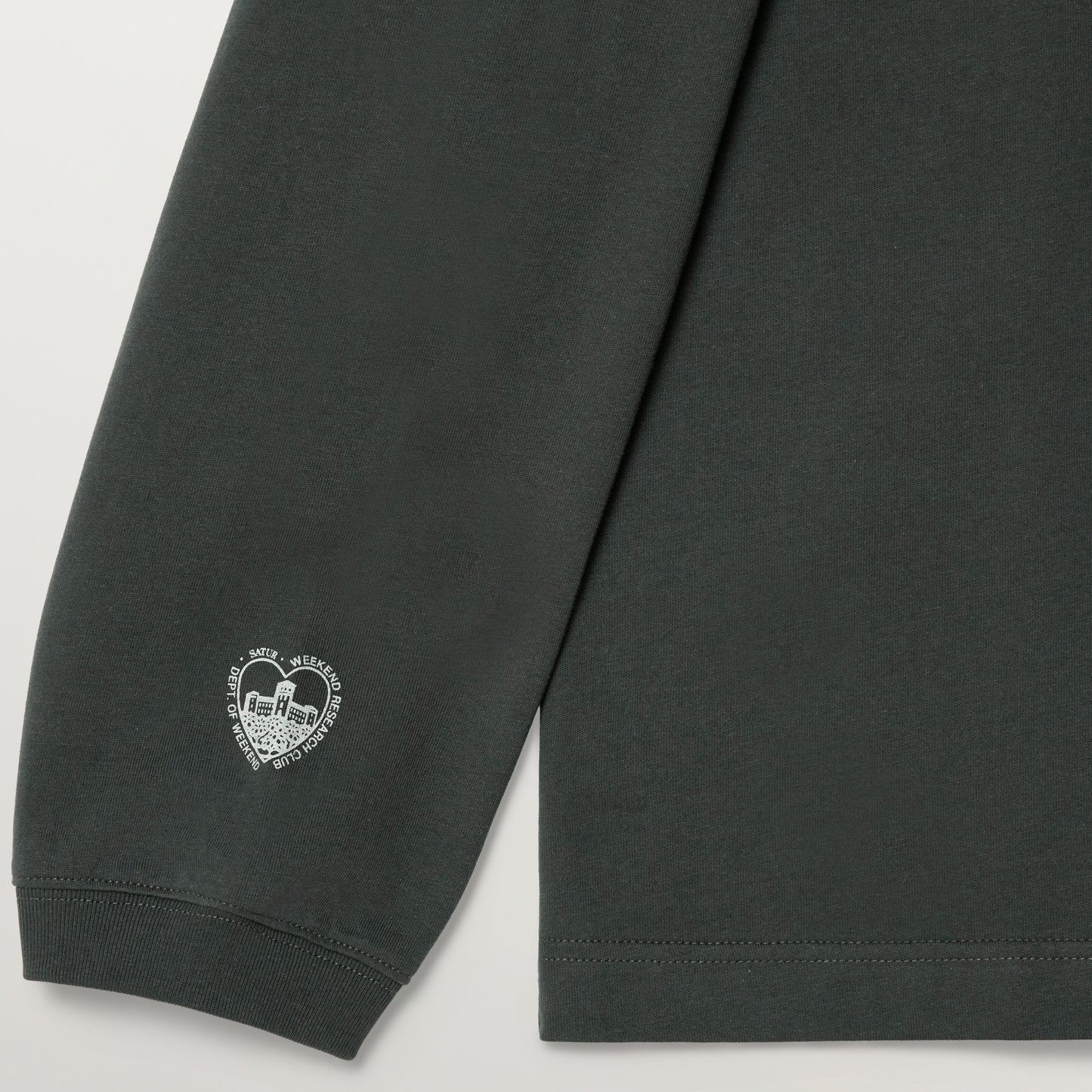 SATUR 90s Playback Long Sleeve Charcoal cotton long sleeve t shirt vintage graphic logo casual apparel