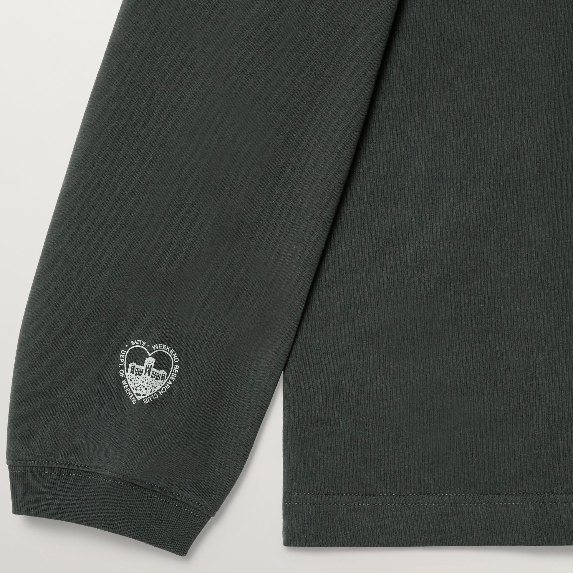 SATUR 90s Playback Long Sleeve Charcoal cotton long sleeve t shirt vintage graphic logo casual apparel