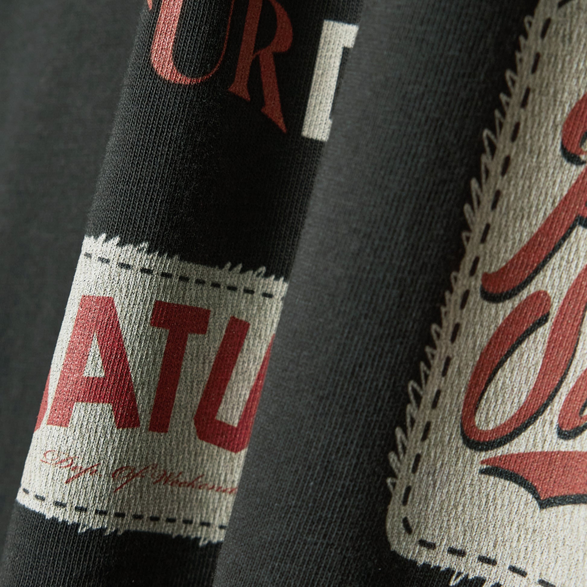 SATUR 90s Playback Long Sleeve Charcoal cotton long sleeve t shirt vintage graphic logo casual apparel