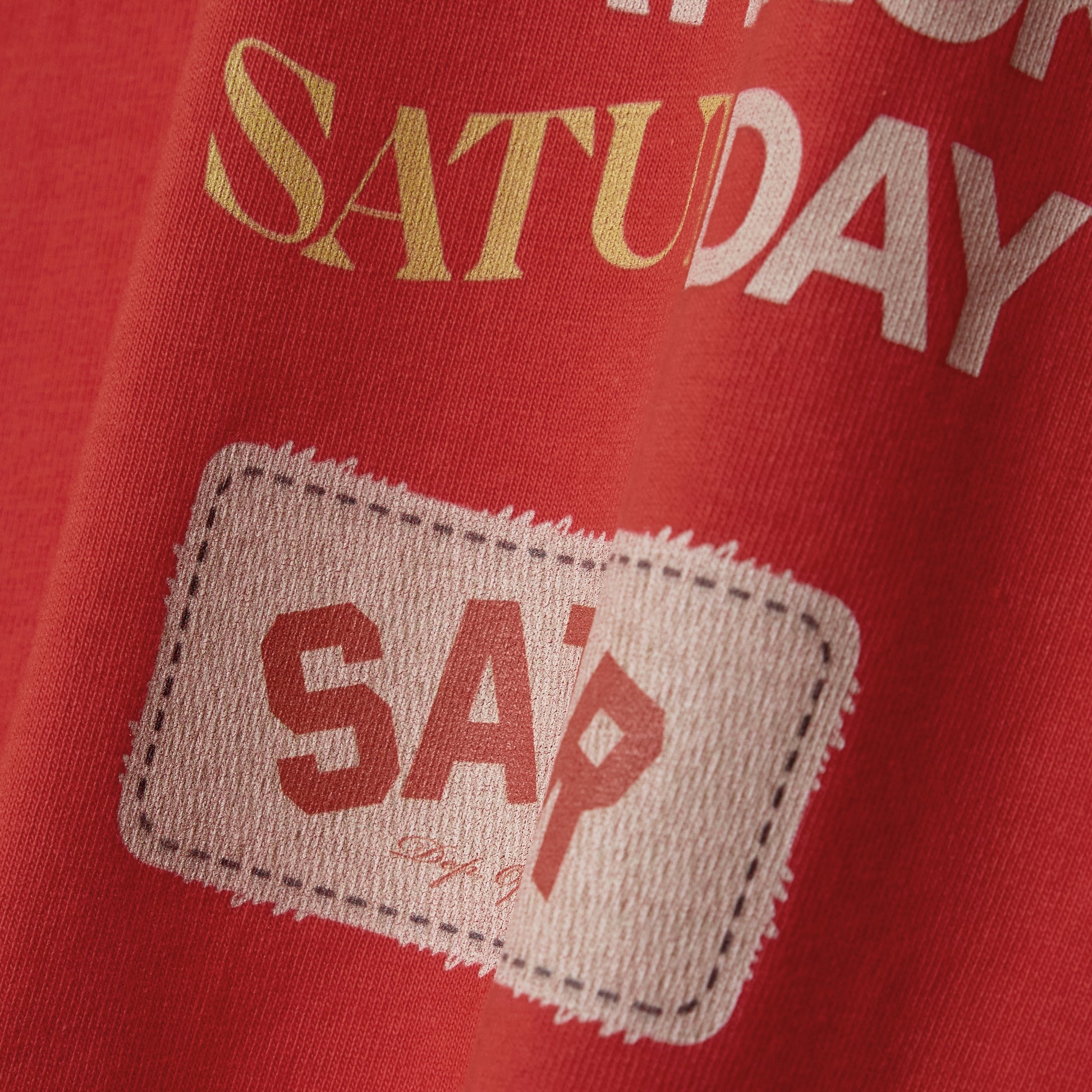 SATUR 90s Playback Long Sleeve Red cotton long sleeve t shirt vintage graphic logo casual apparel