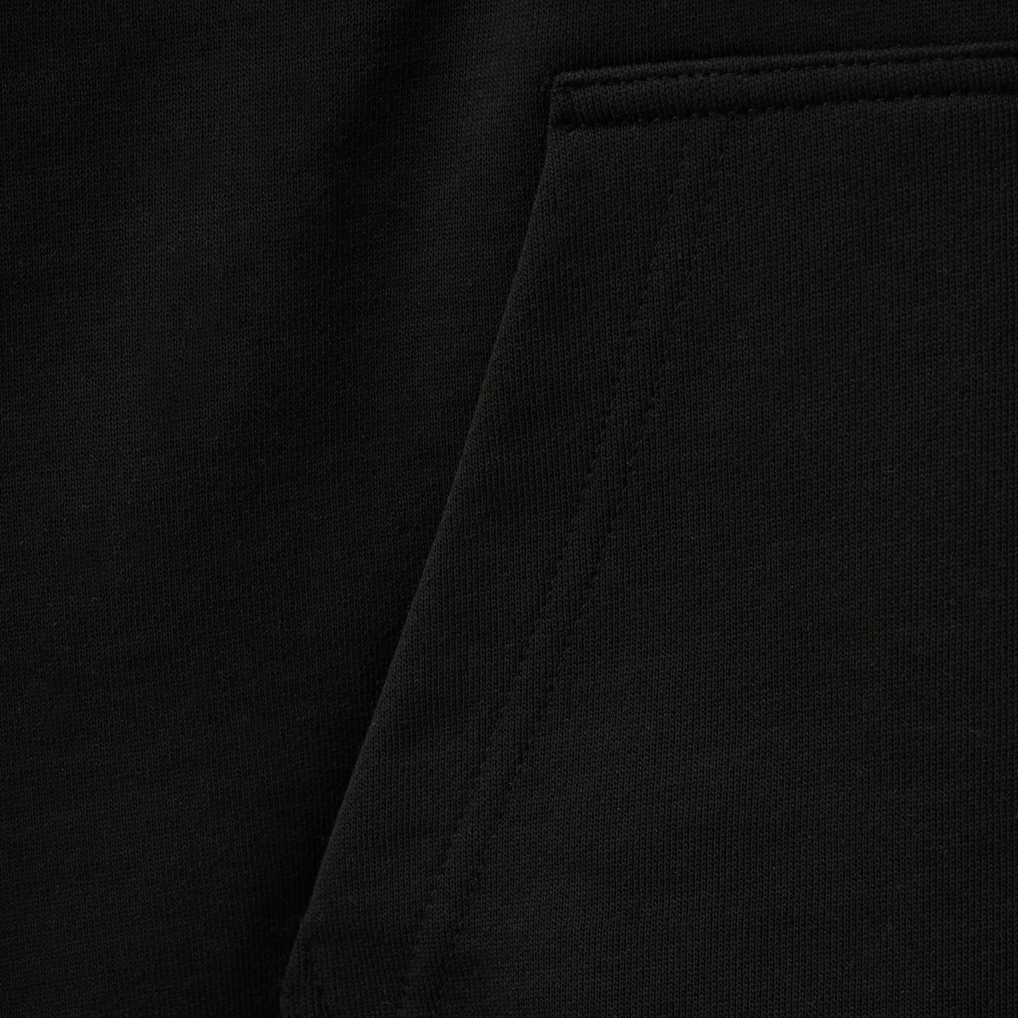 SATUR Loren Small Logo Hood Zip Up Black cotton blend hoodie full zip drawstring hood embroidered logo casual apparel