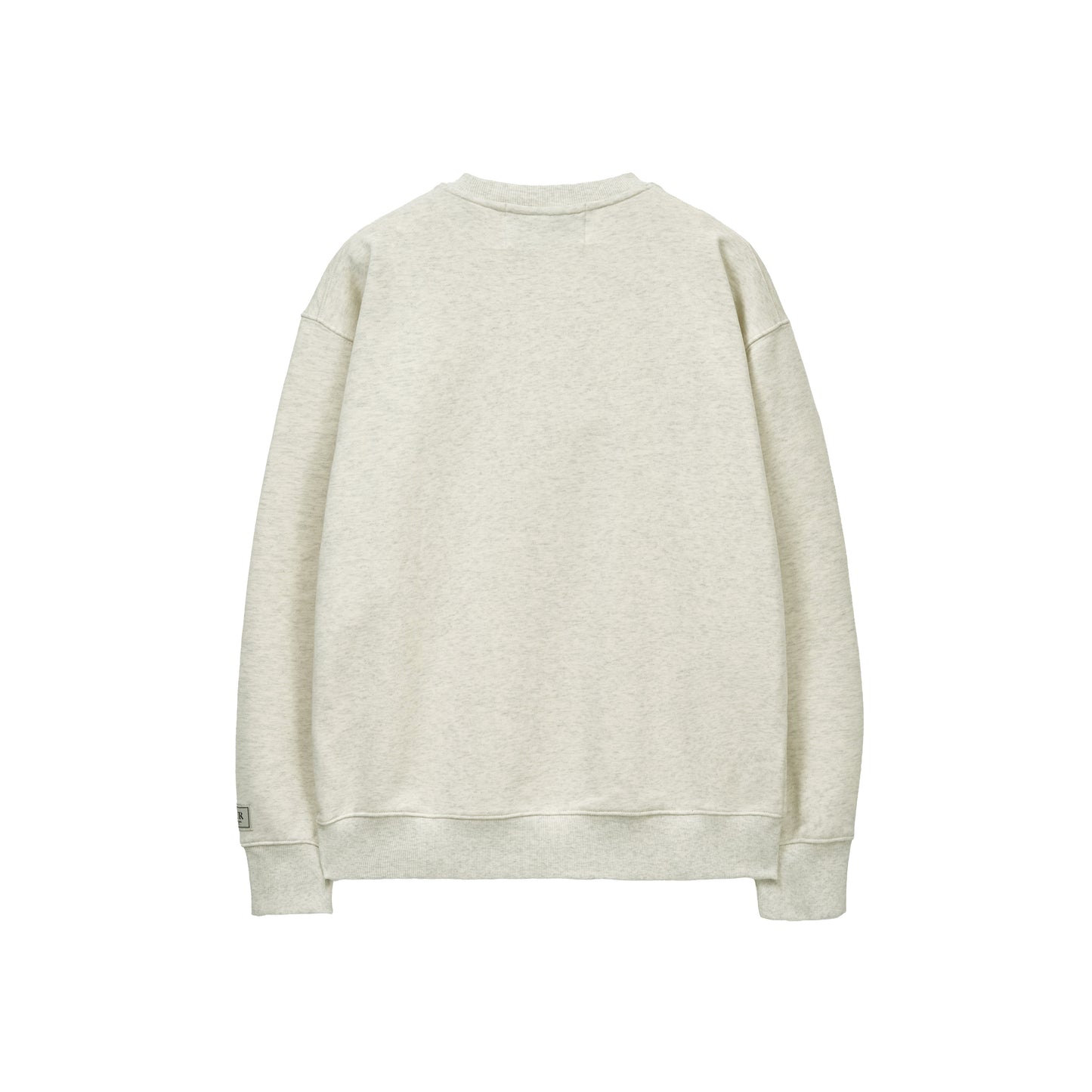 SATUR Arch Apero Logo Sweatshirt Oatmeal cotton blend crewneck sweatshirt embroidered logo casual apparel