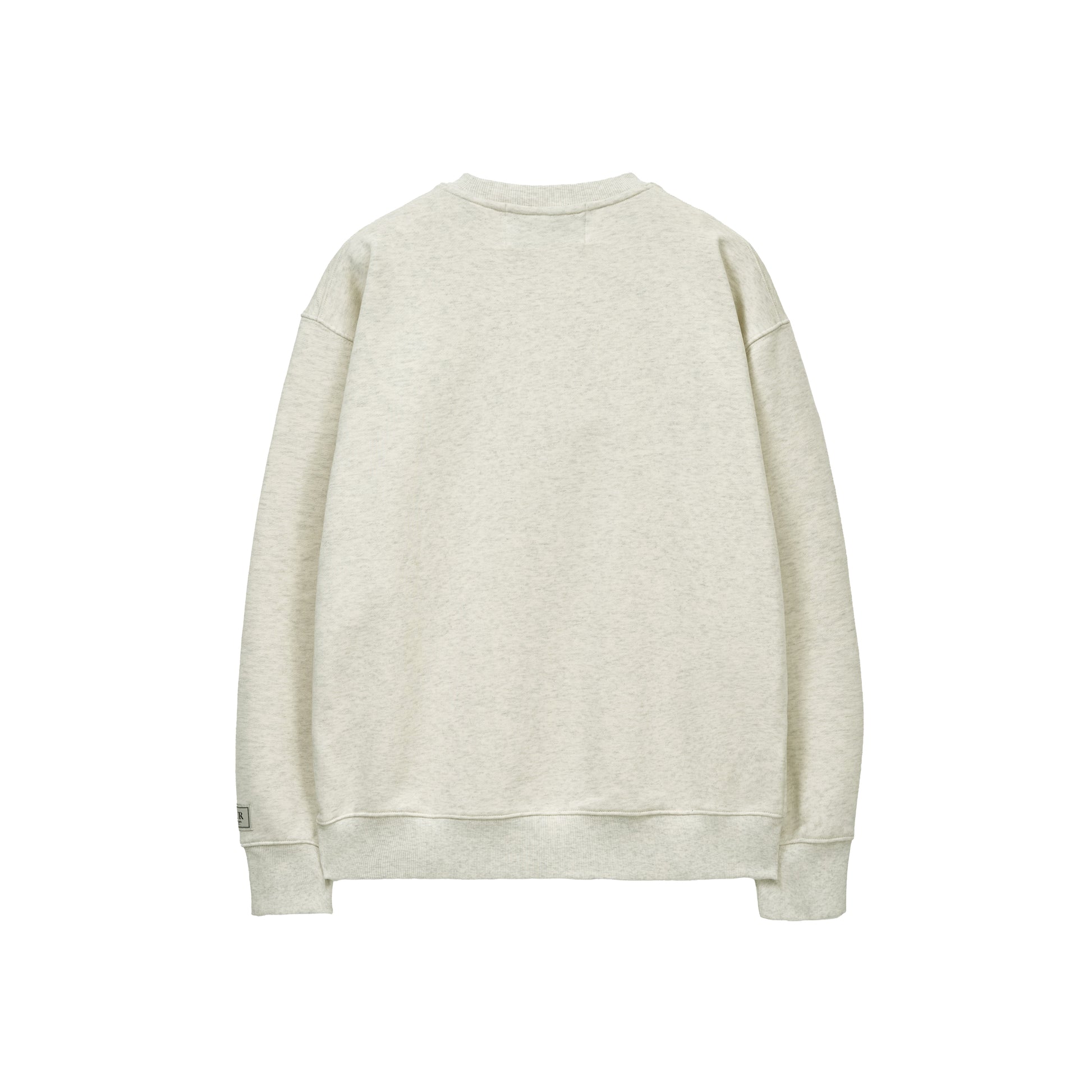 SATUR Arch Apero Logo Sweatshirt Oatmeal cotton blend crewneck sweatshirt embroidered logo casual apparel