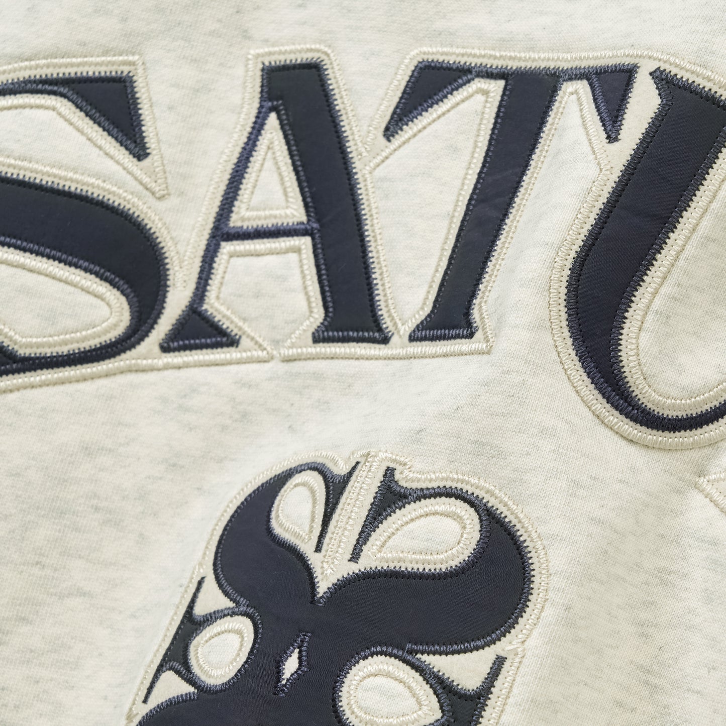 SATUR Arch Apero Logo Sweatshirt Oatmeal cotton blend crewneck sweatshirt embroidered logo casual apparel