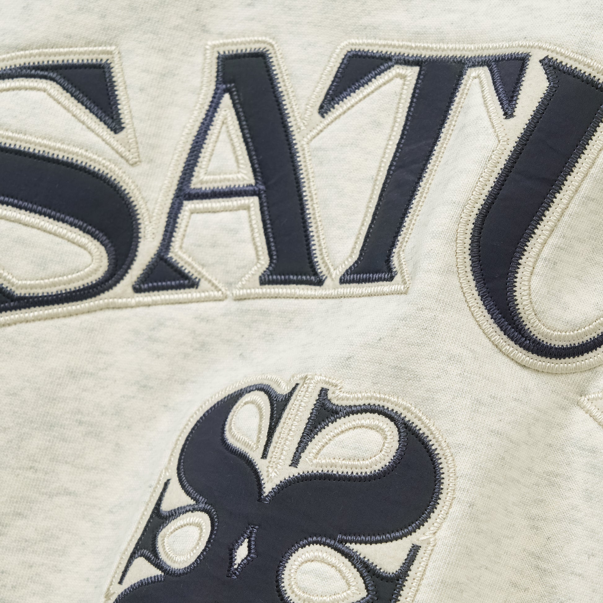 SATUR Arch Apero Logo Sweatshirt Oatmeal cotton blend crewneck sweatshirt embroidered logo casual apparel